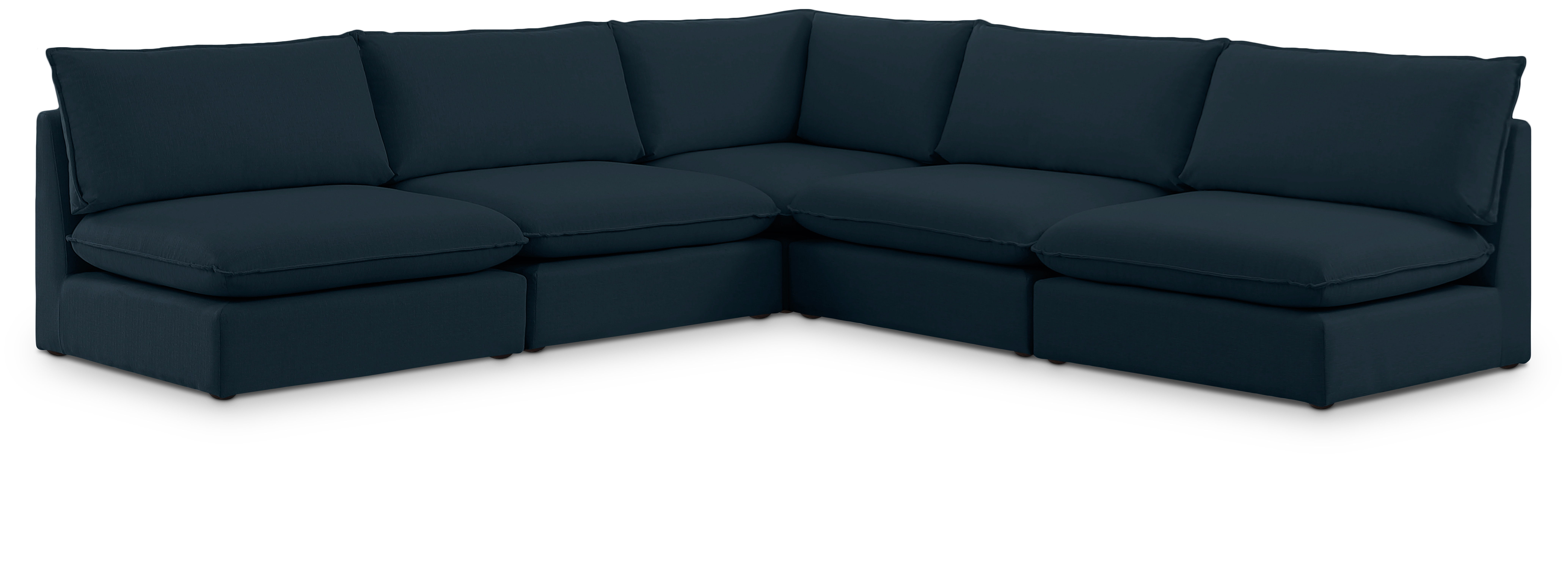 Mackenzie - 5 Piece Modular Corner Armless Sectional - Navy