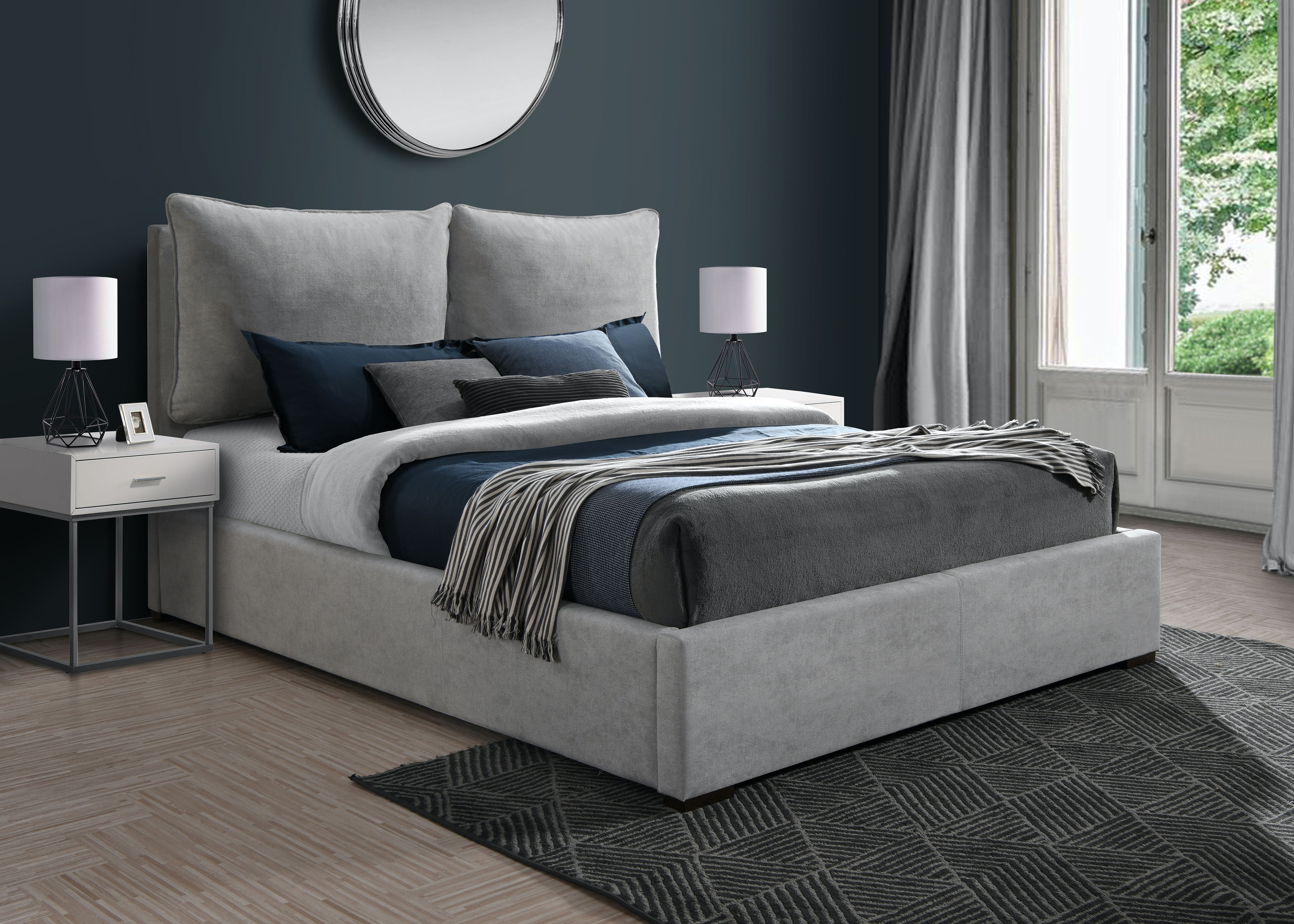 Misha - Full Bed - Light Gray