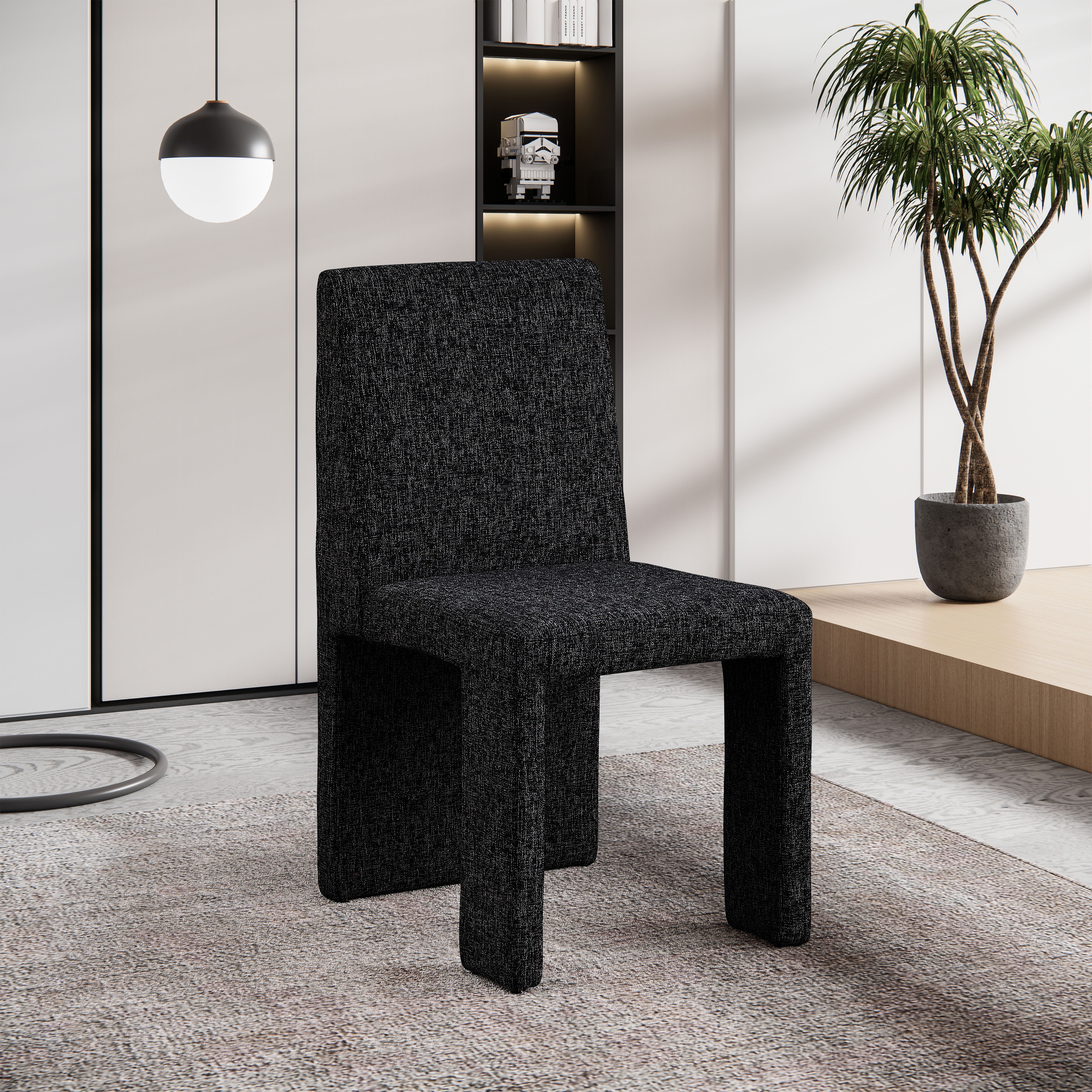 Benson - linen Dining Chair (Set of 2) - Black
