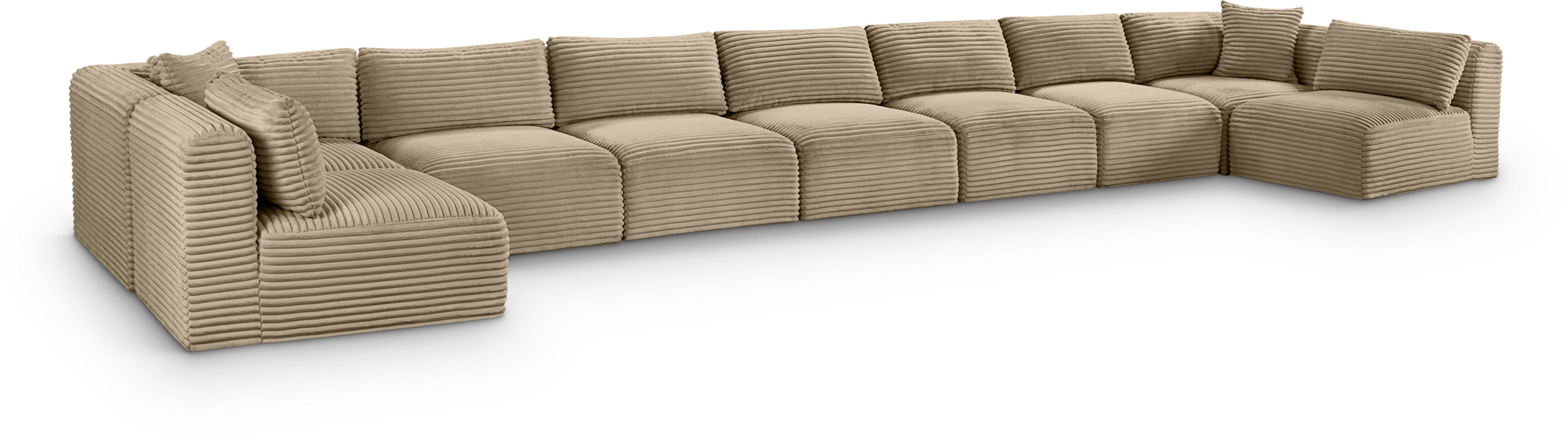 Shaggy - 9 Piece Modular Sectional - Taupe