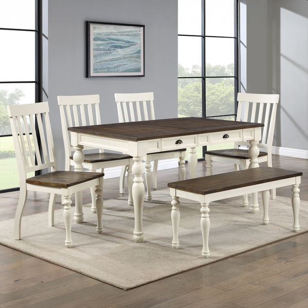 7 Pc · Dining Set With Bench