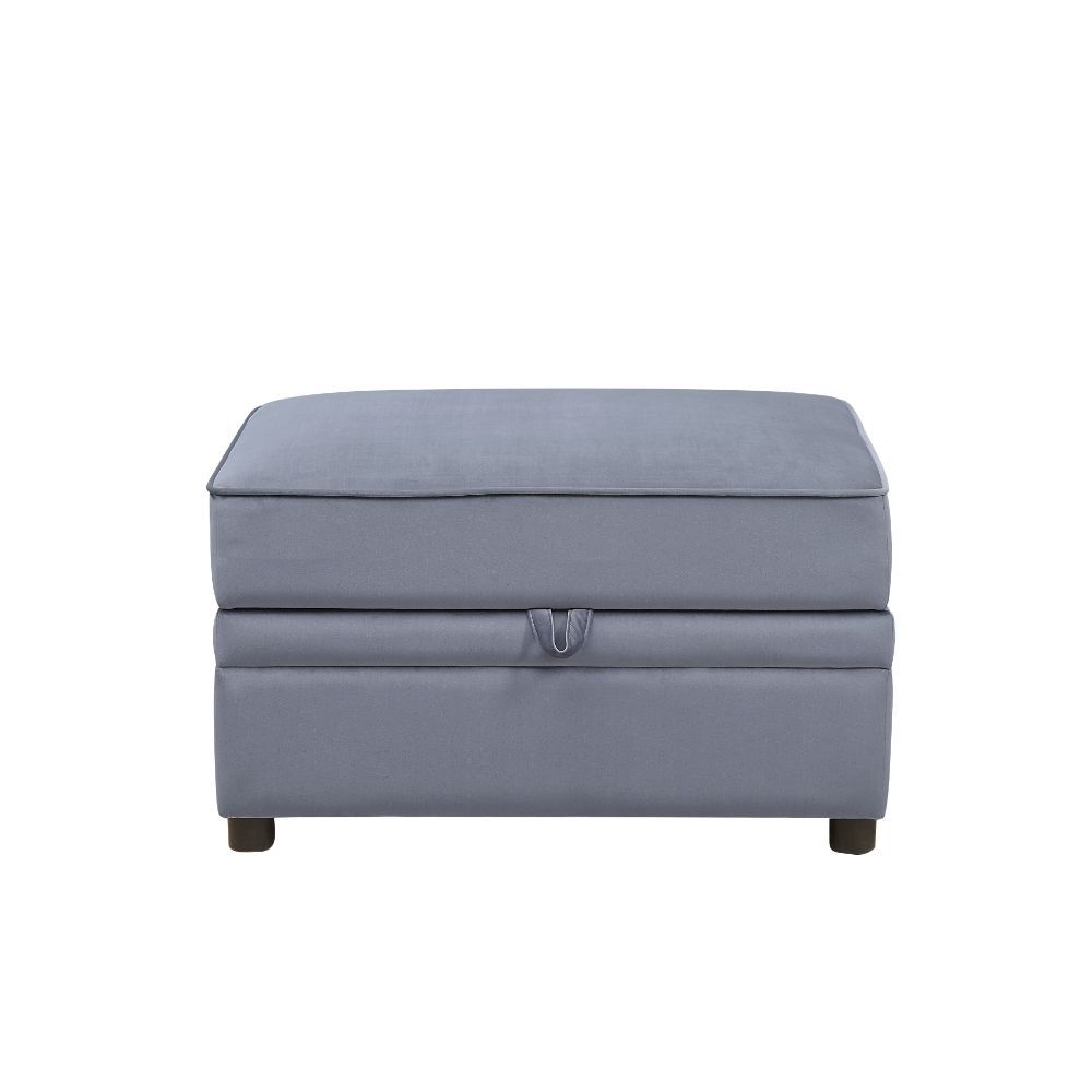 Bois II - Ottoman With Storage - Gray Velvet, gray, view 2