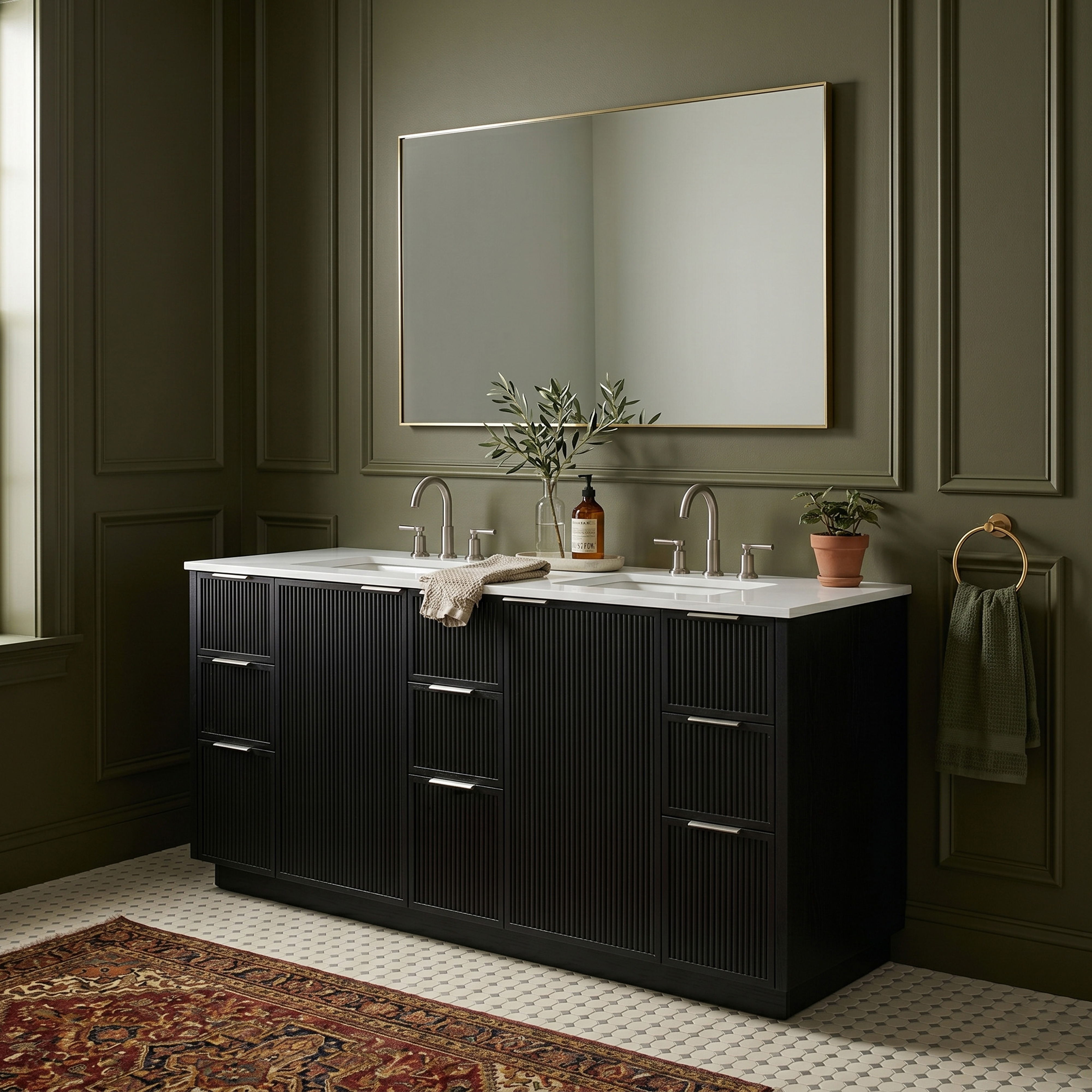 Willard - 72'' Bathroom Vanity - Black / White