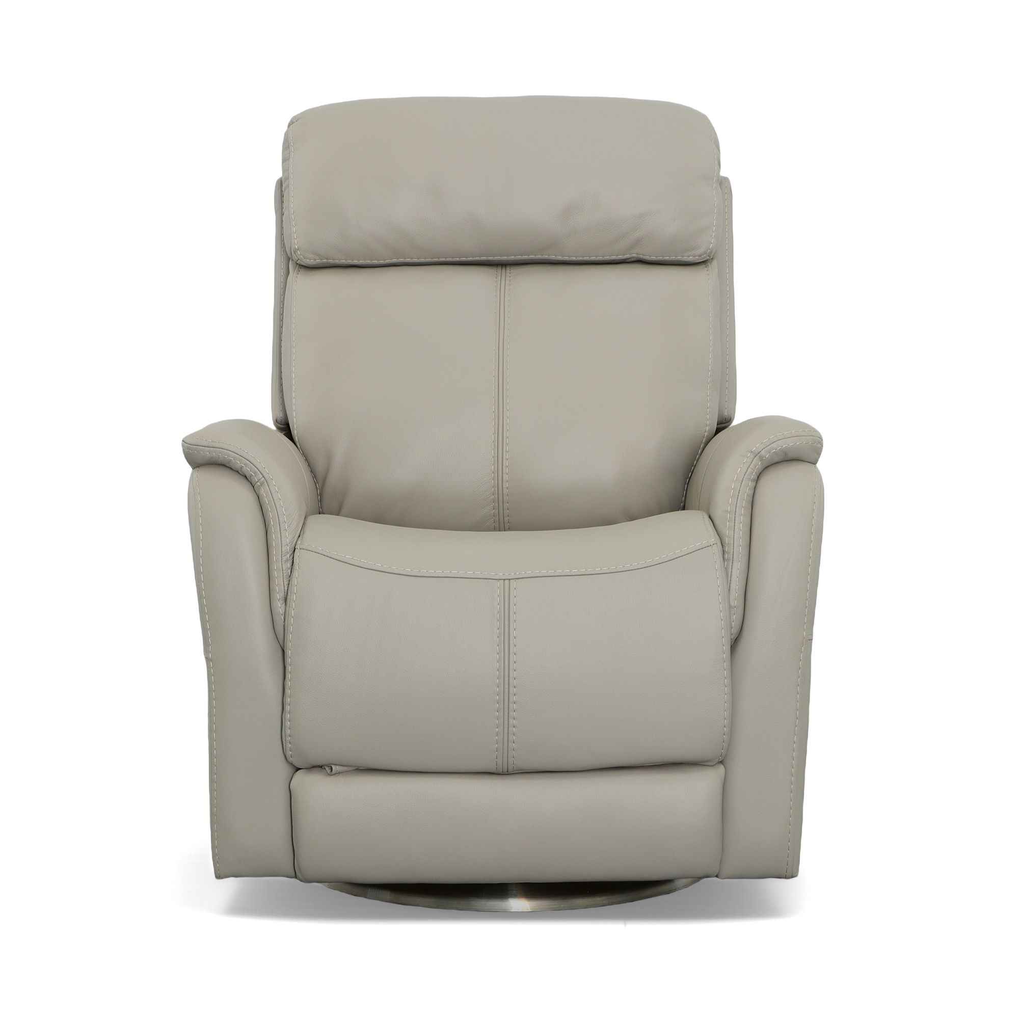 View - Power Swivel Recliner With Power Headrest - Dove, light gray, view 4
