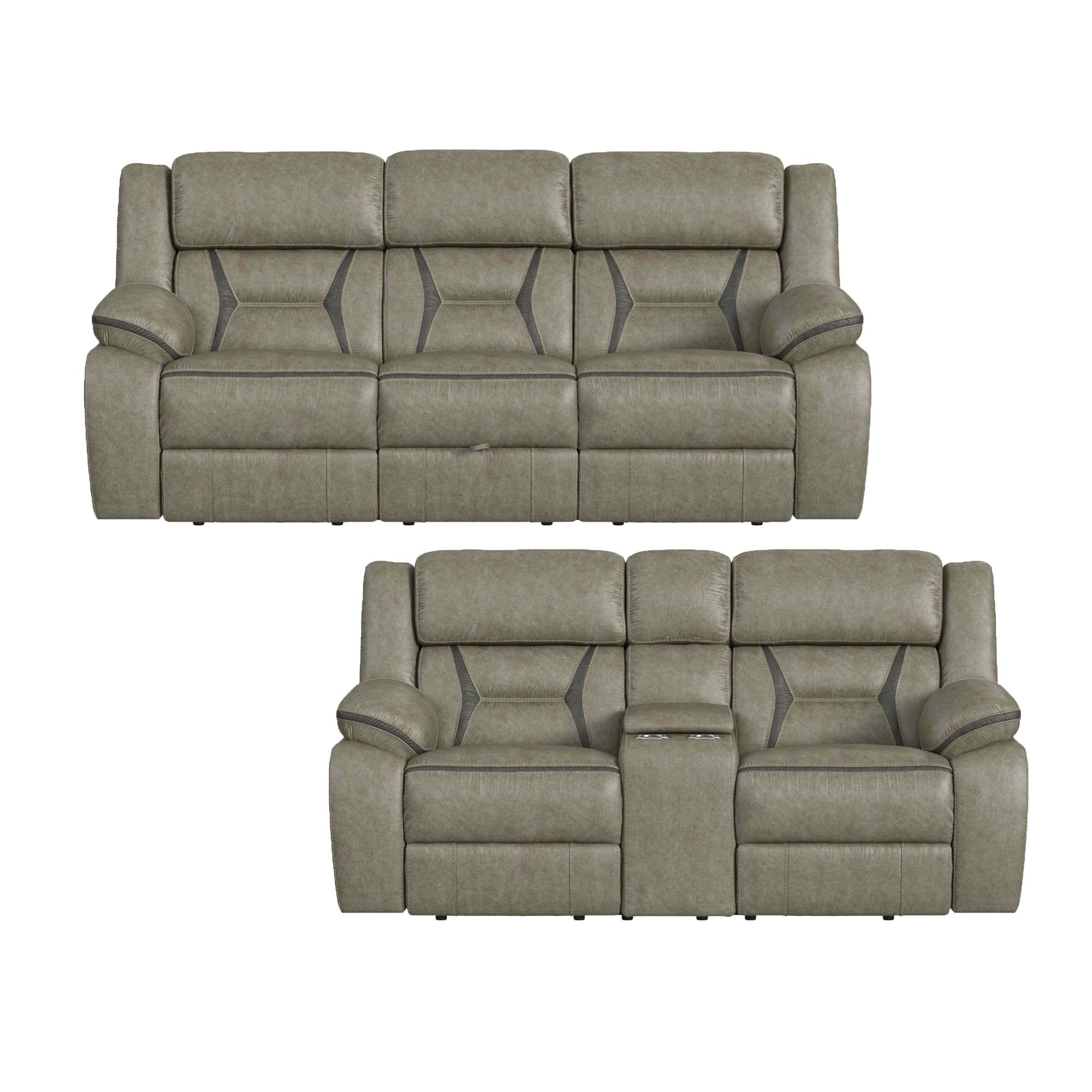 Engage - 2 Piece Living Room Set (Sofa & Loveseat) - Corral Gray