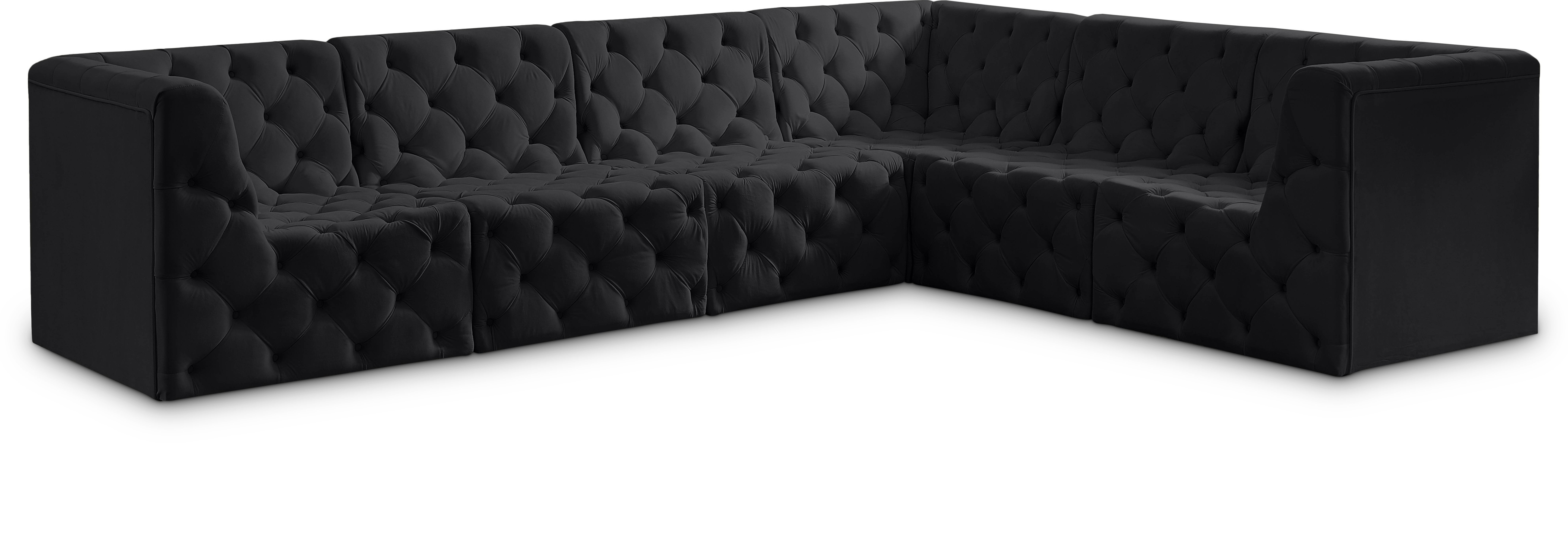 Tuft - 6 Piece Modular Corner Sectional - Black