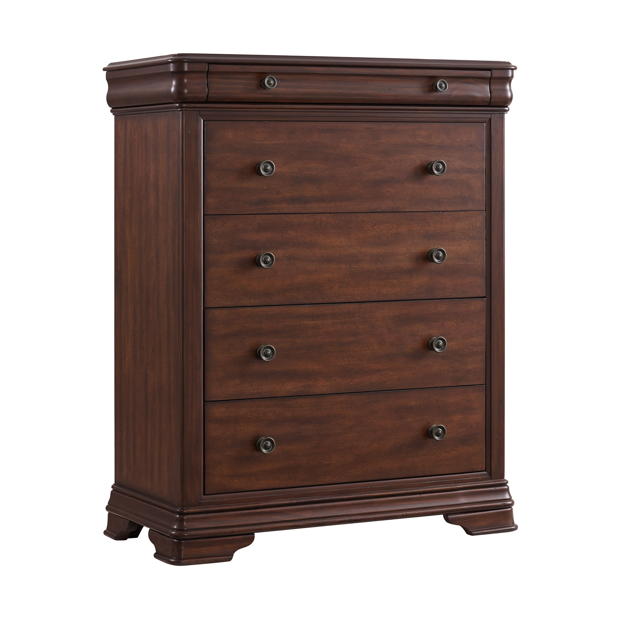 Phillipe - King 4 Piece Bedroom Set With 2 Nightstands & Chest - Cherry