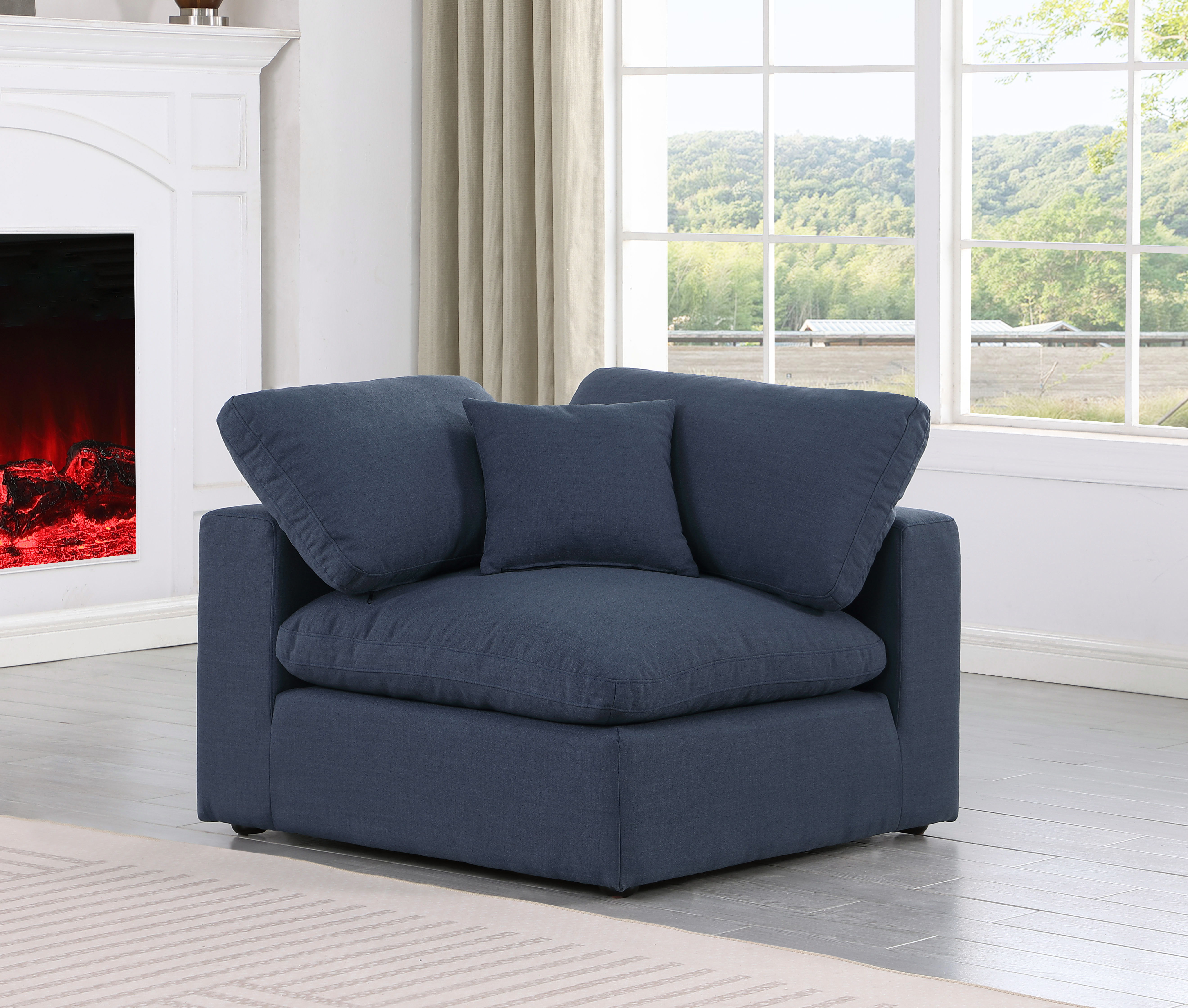 Comfy - Linen Corner Chair - Navy