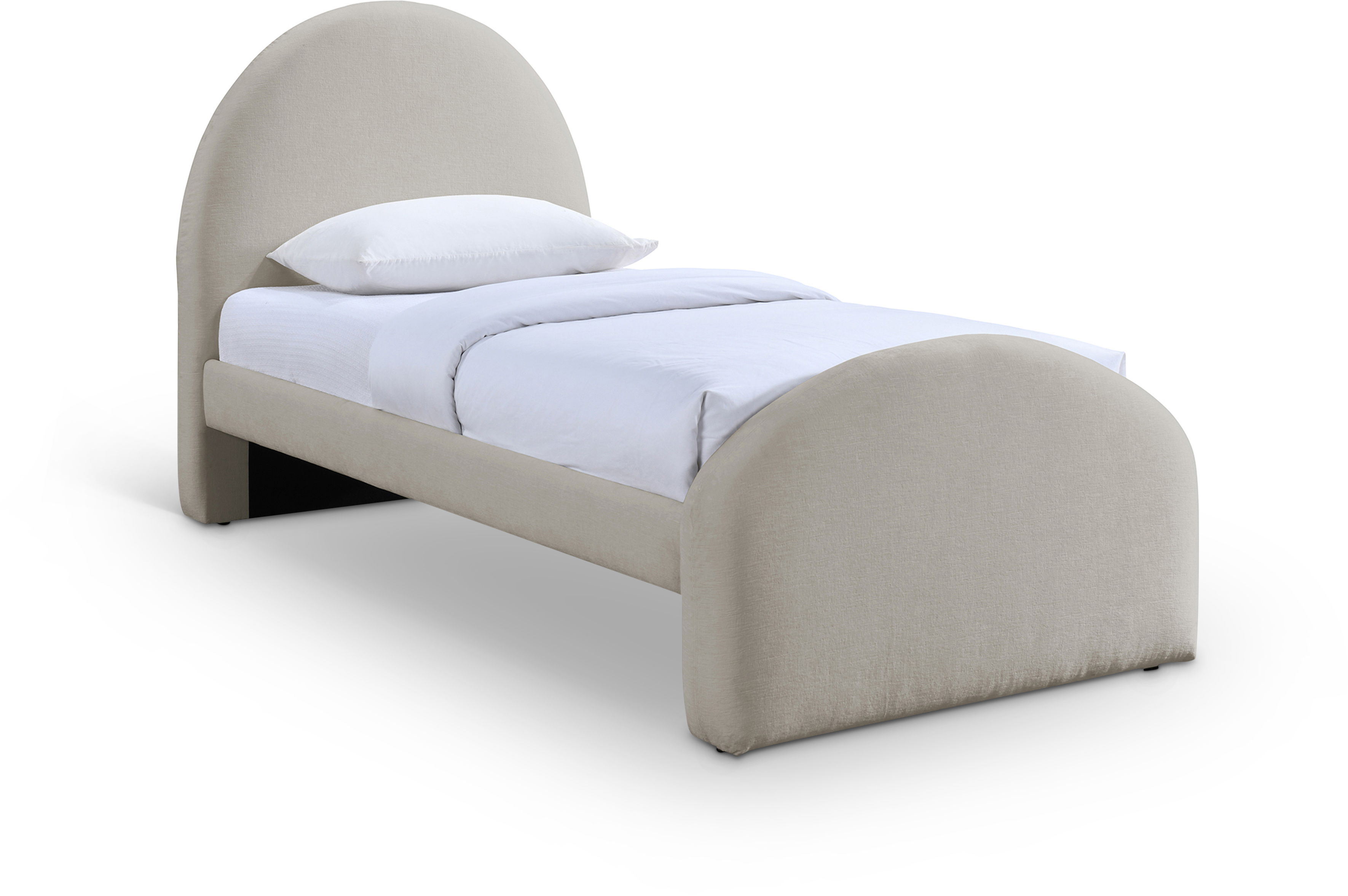 Andaz - Chenille Fabric Upholstered Twin Bed - Beige