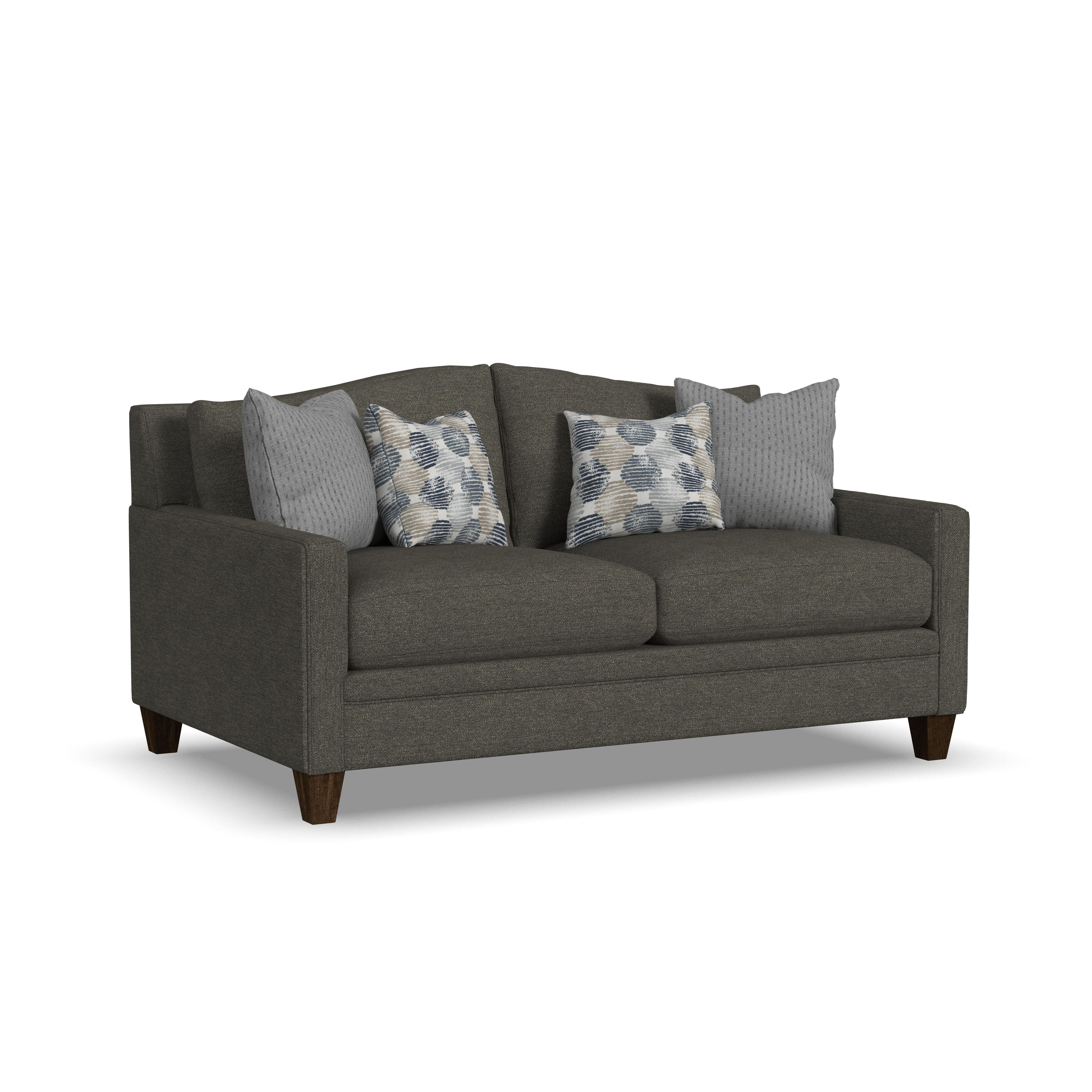 Lottie - Fabric Loveseat, dark gray