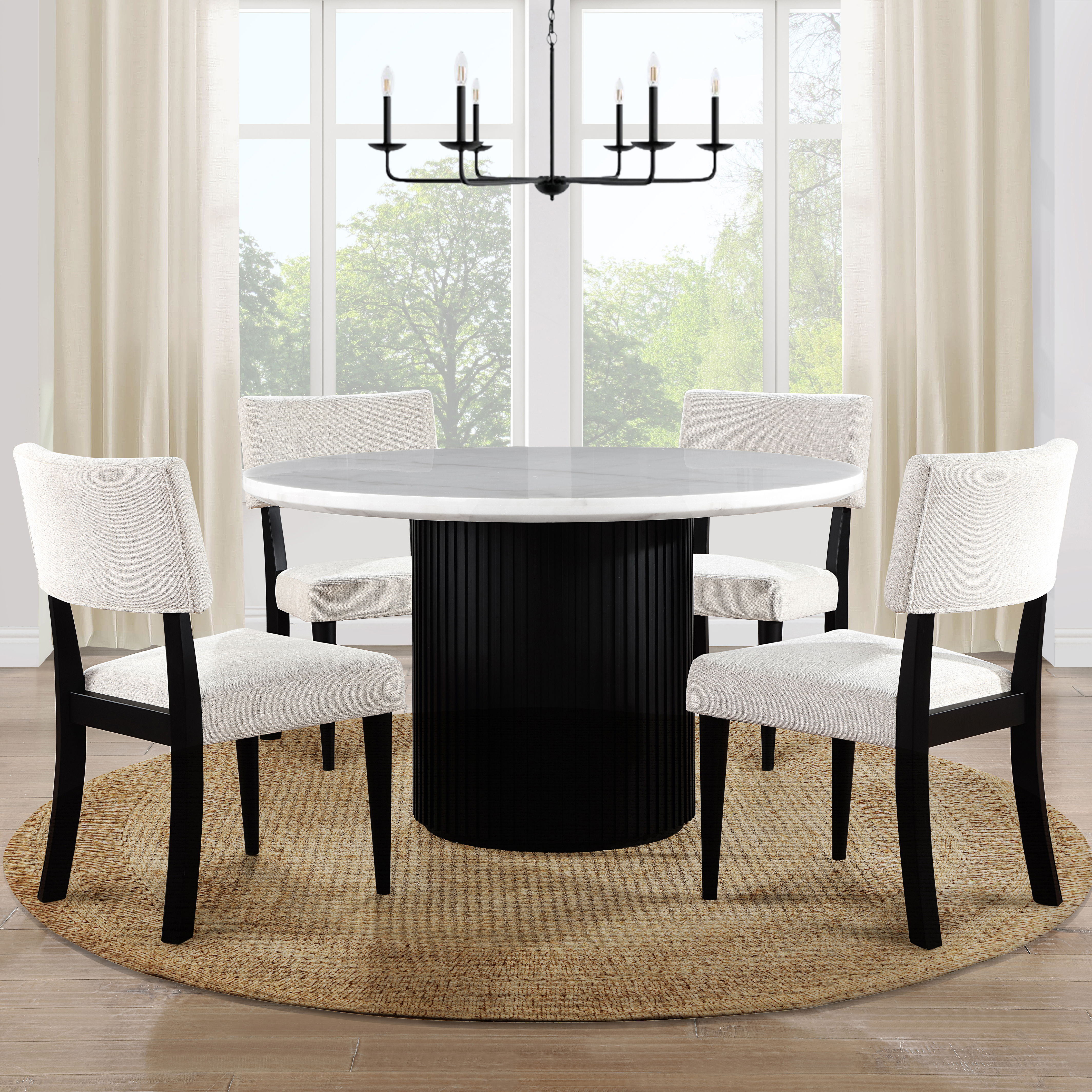 5 Pc · Dining Set With Marble Top