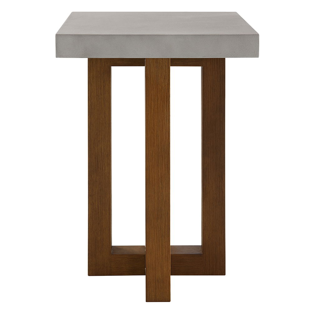 Keven - End Table - Faux Concrete Top & Walnut, light brown, view 7