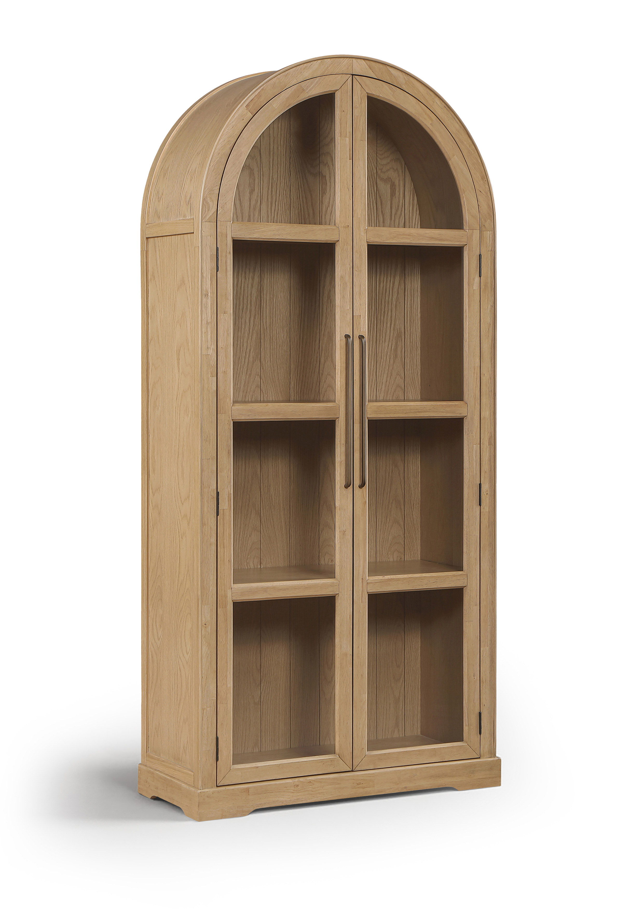 Corva - Solid Wood, Oak Veneer And Stainless Steel Storage Cabinet - Natural