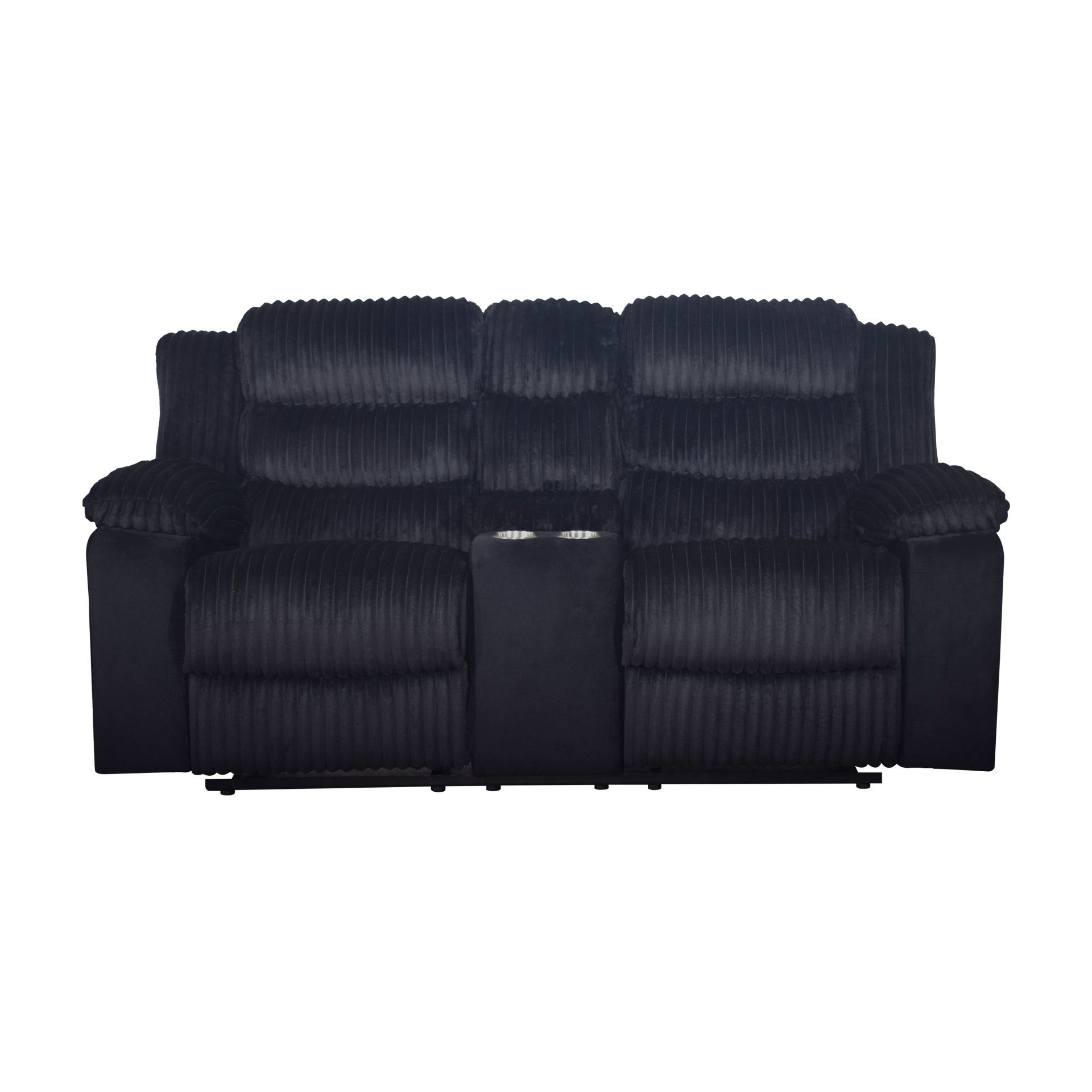 Willow - Console Loveseat With Dual Recliners - Black