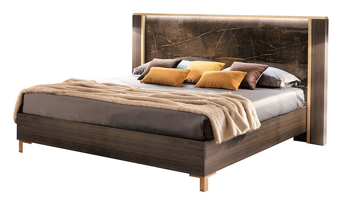 Essenza - Queen Size Bed With Wooden Headboard - Dark Brown