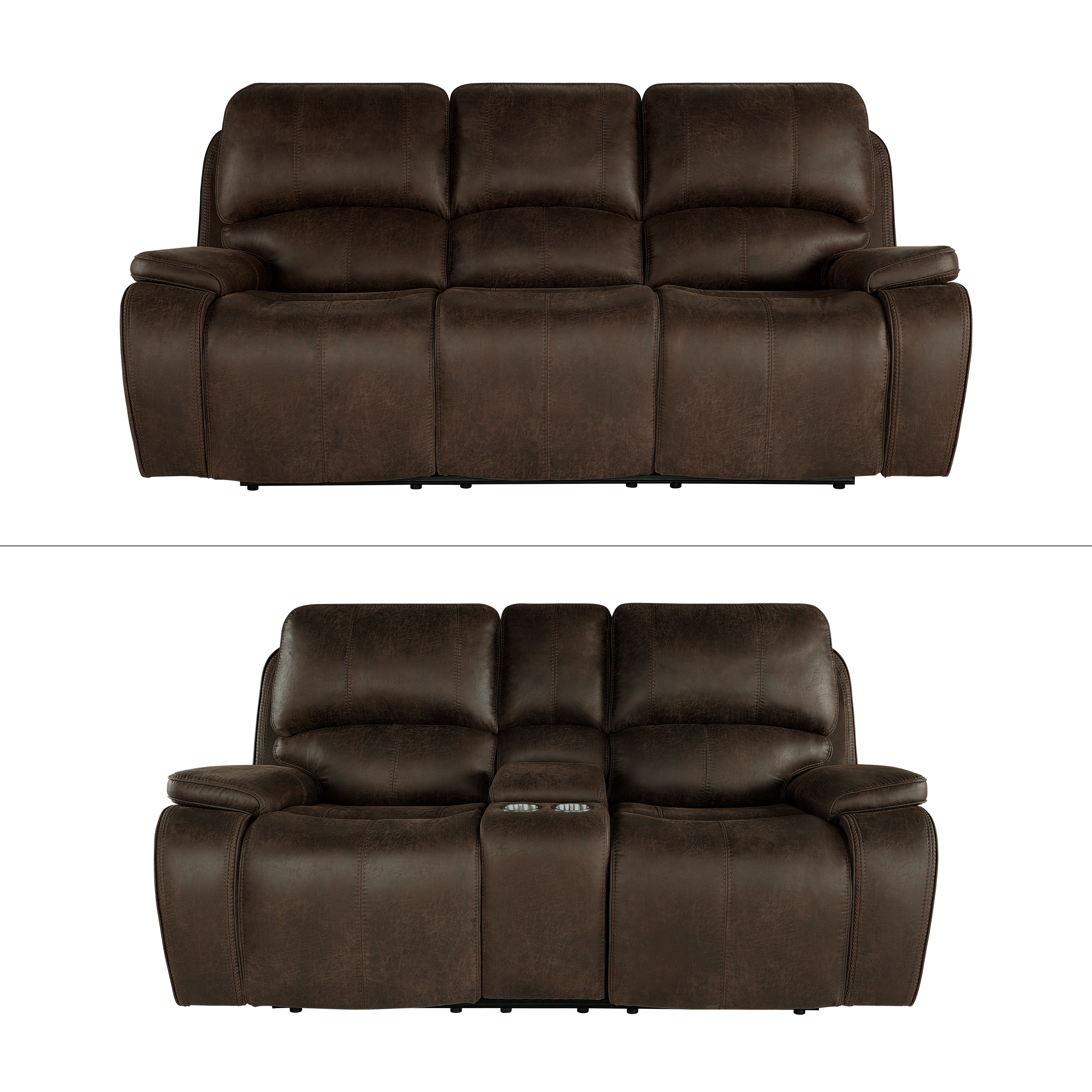 Brookings - 2 Piece Manual Sofa & Loveseat - Brown