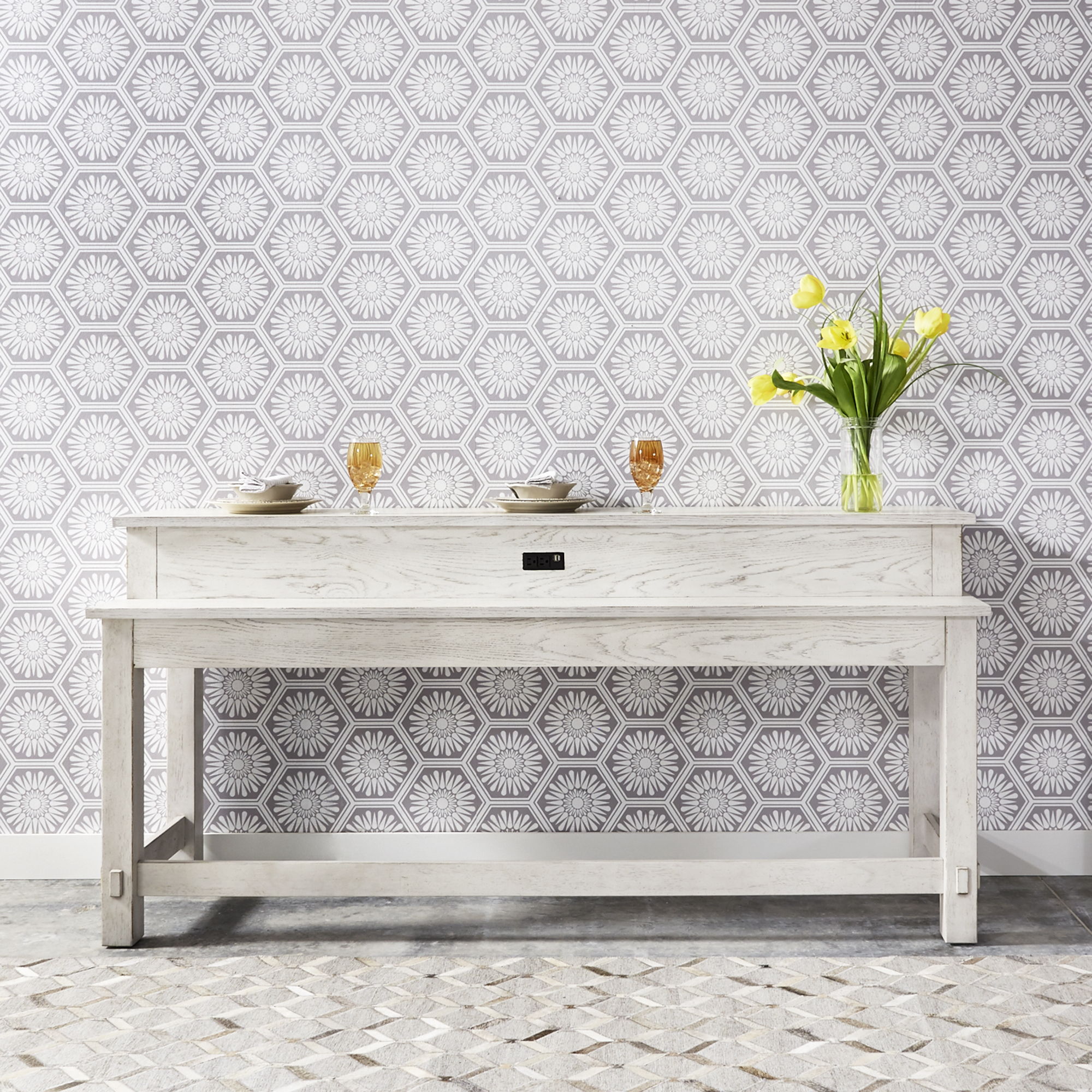 Liberty Furniture Modern Farmhouse - Console Bar Table - White