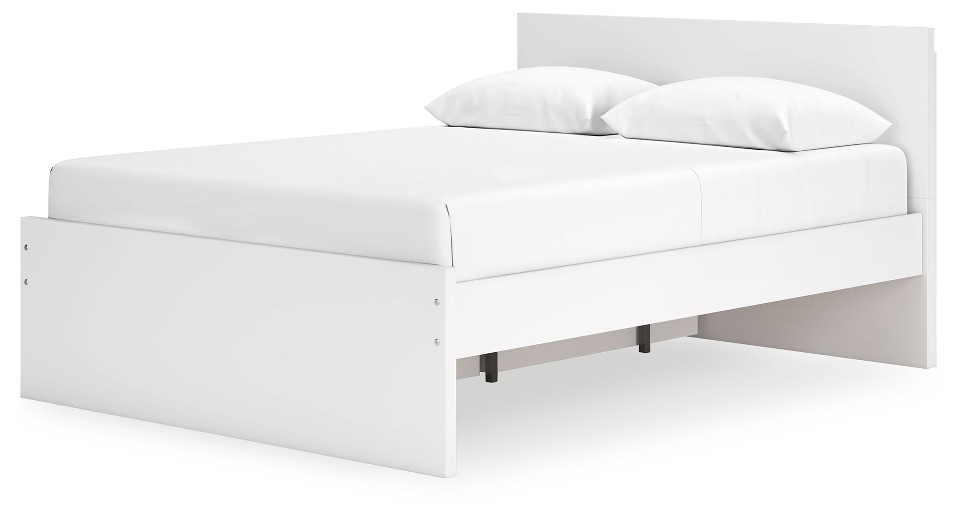 Onita - Queen Panel Platform Bed With 1 Side Storage - White