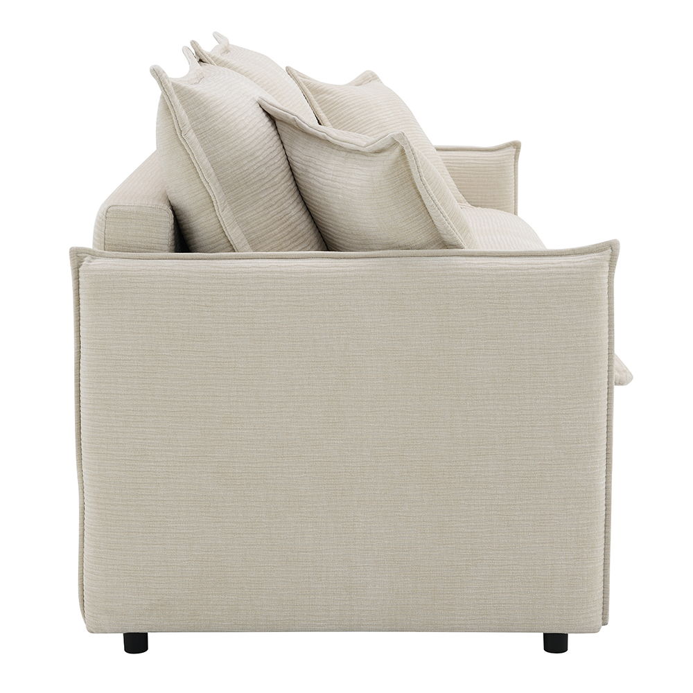 Elisea - Sofa With Sleeper - Beige Fabirc, beige, view 5