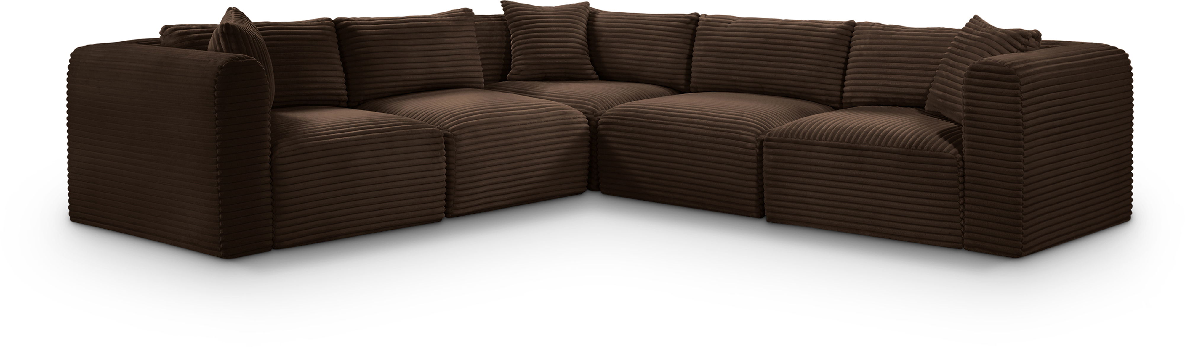 Shaggy - 5 Piece Modular Corner Sectional - Brown