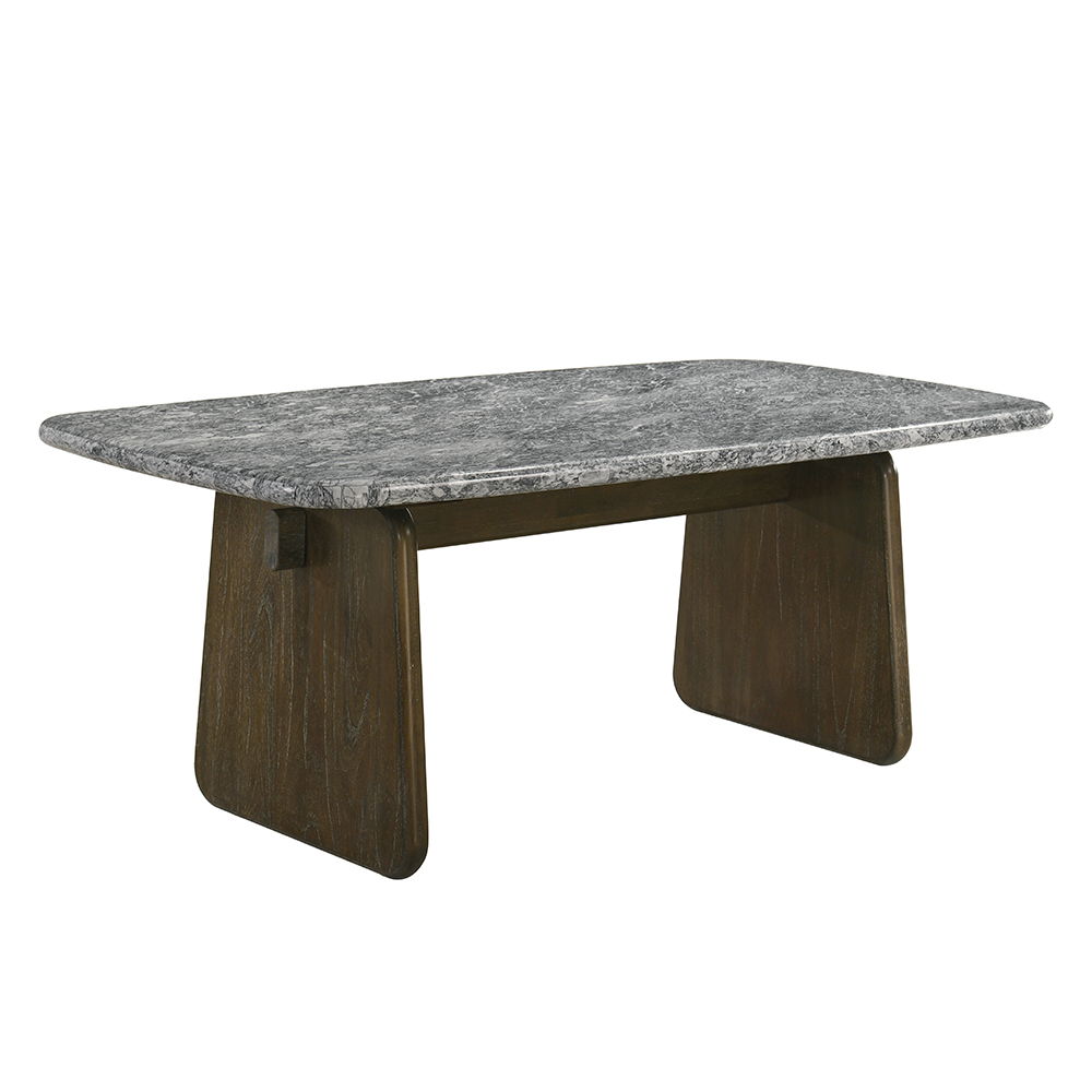 Dillon - Dining Table With Marble Top - Natural / Walnut, dark brown, view 2
