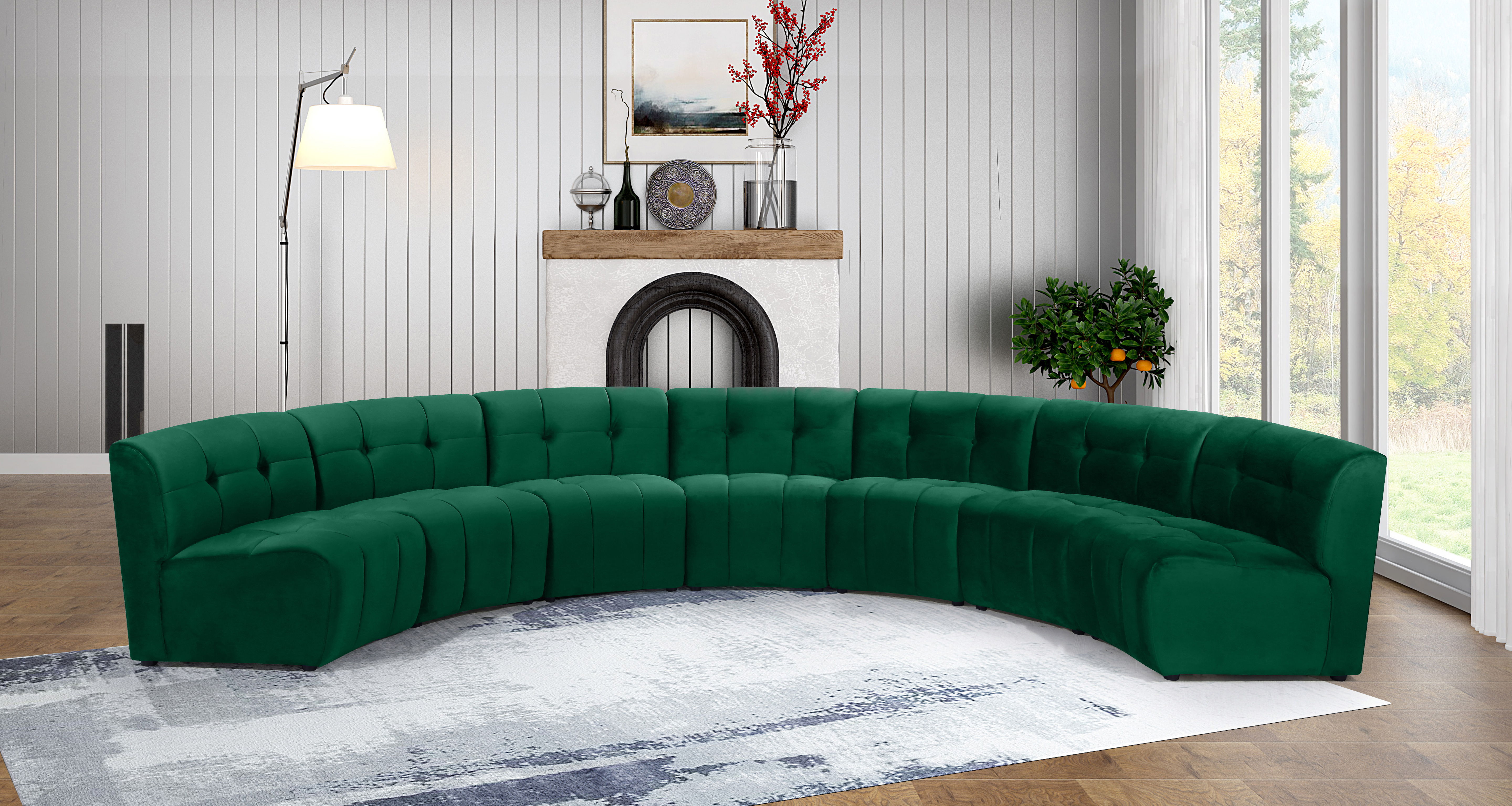 Limitless - 7 Piece Modular Sectional - Green