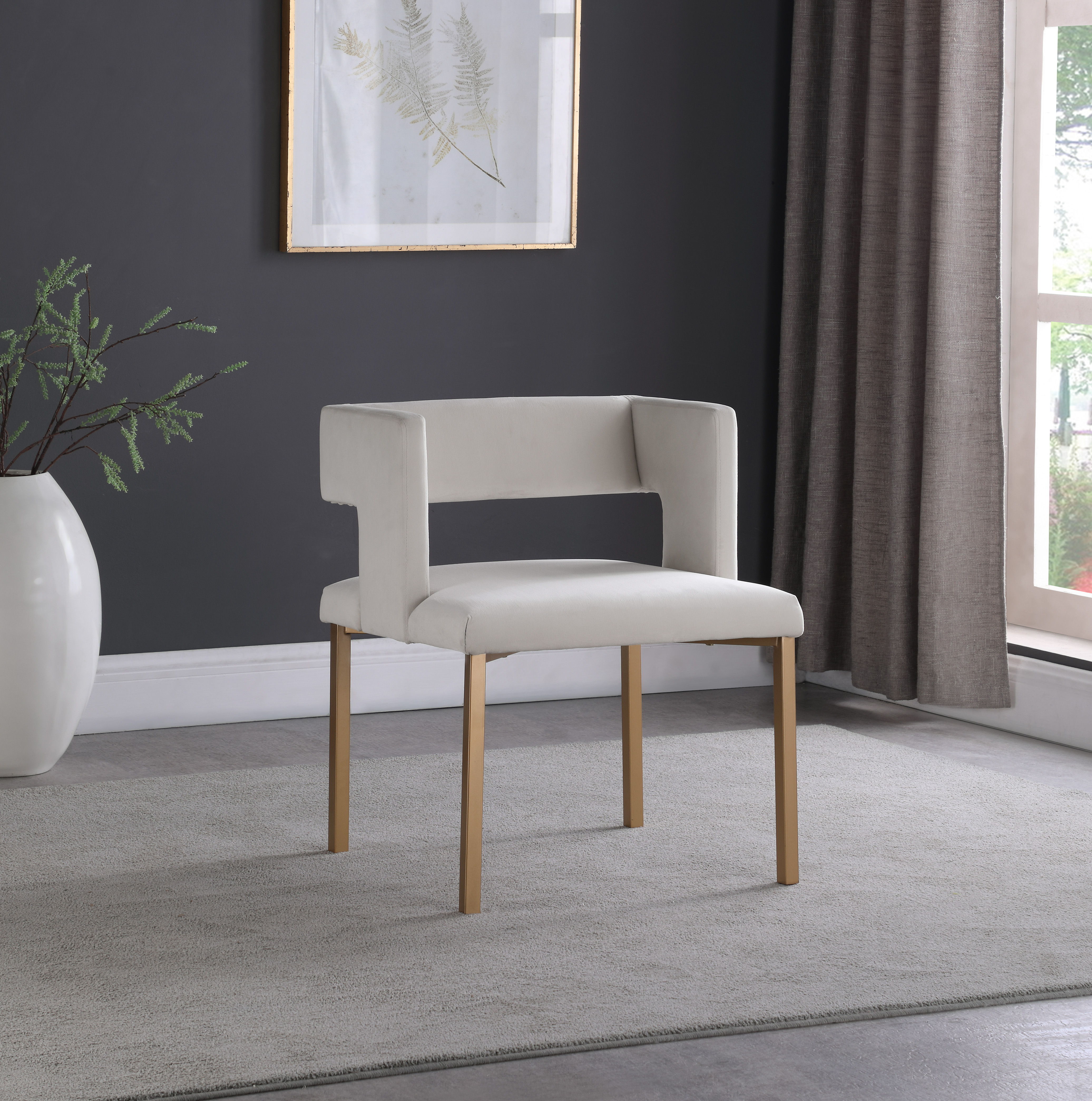 Caleb - Fabric Dining Chair (Set of 2) - Cream