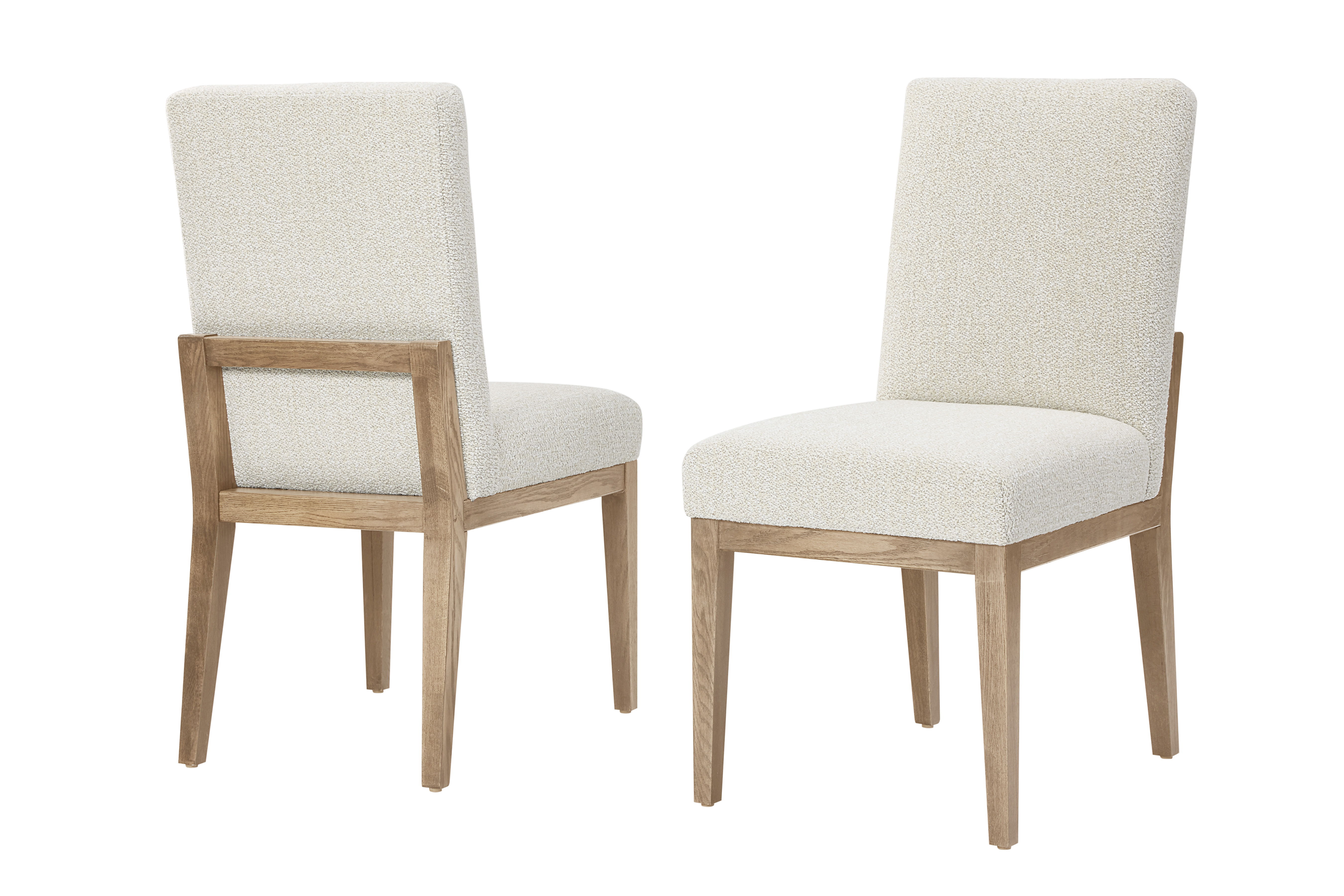 Vaughan-Bassett Dovetail - Upholstered Side Chair With An Oatmeal Fabric - Bleached White