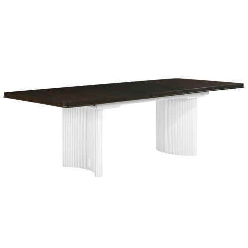 Carena - Dining Table With Leaf - White & Brown, white