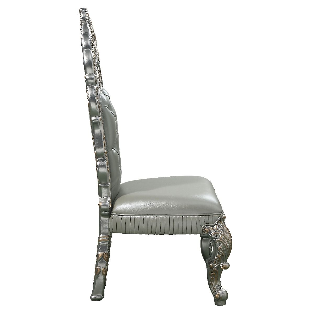 Sandoval - Side Chair (Set of 2) - Beige Synthetic Leather & Champagne, beige, view 4