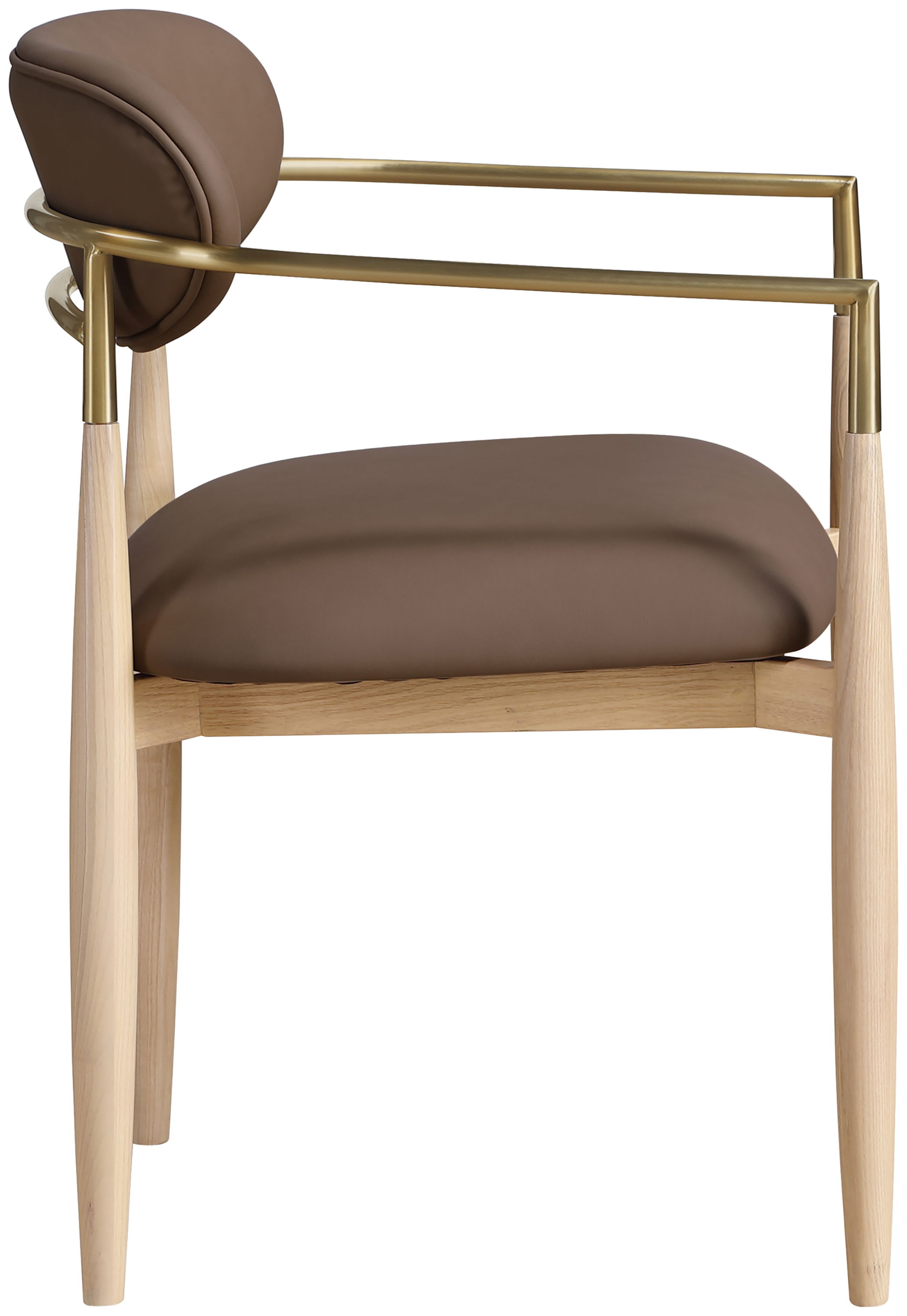 Riccio - Vegan Leather Upholstered Dining Arm Chair (Set of 2) - Brown