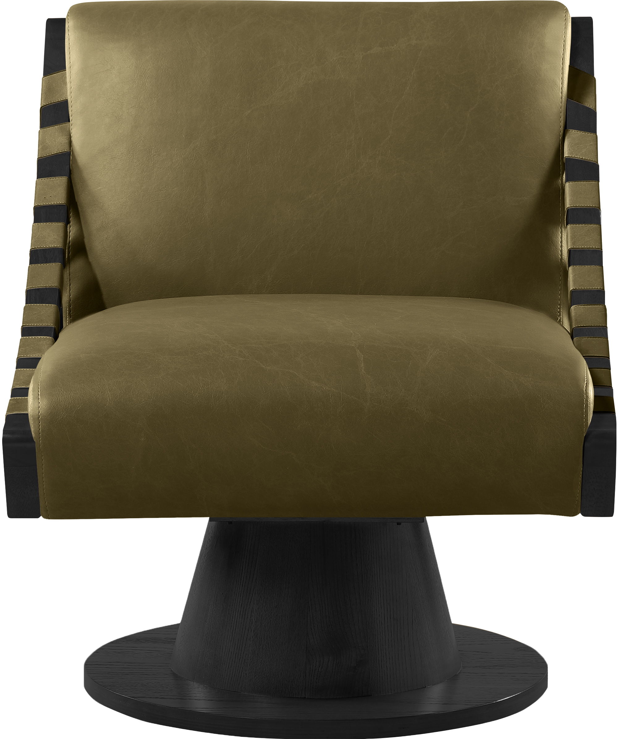 Millwin - Swivel Accent Chair With Black Base - Olive