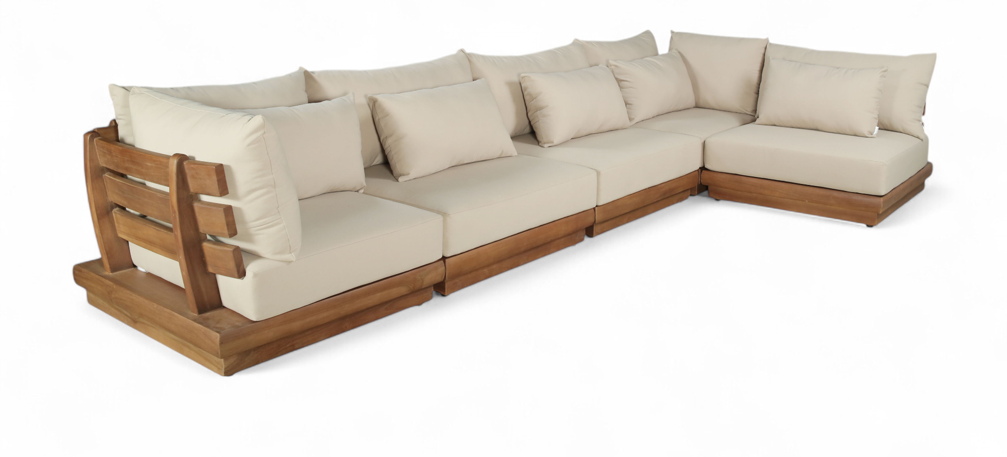 5 Pc · Water Resistant Fabric 150" Upholstered Outdoor Patio Modular Sectional