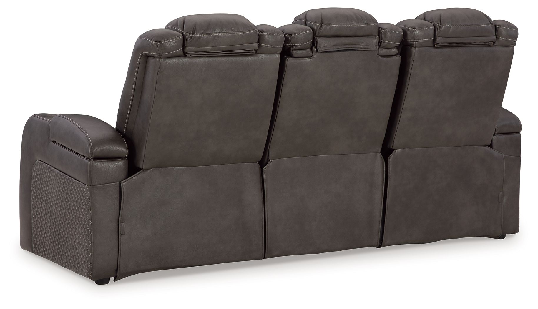 Ashley Furniture Fyne-Dyme - Power Reclining Sofa With Adj Headrest - Shadow - Image 6