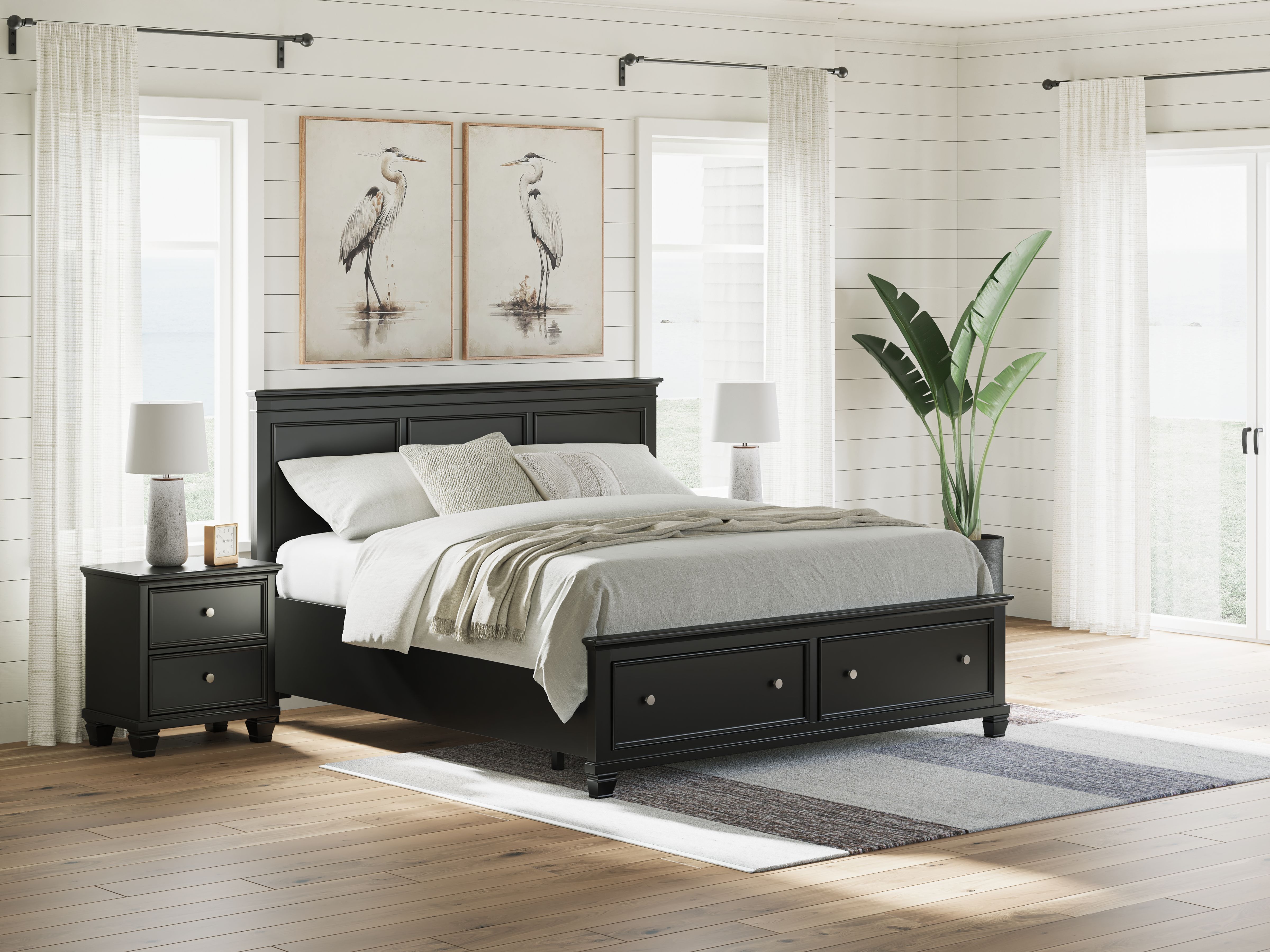 Lanolee - King Panel Storage Bed - Black