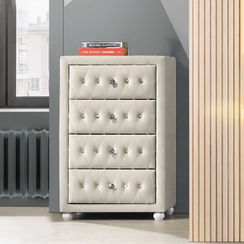 Reggie - Chest - Beige Fabric, beige, view 4