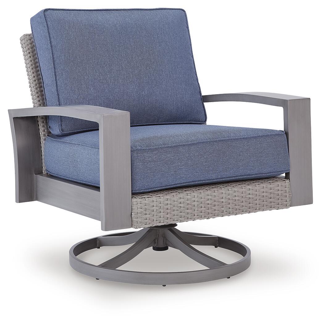 Half Moon Beach – Swivel Lounge With Cushion – Blue / Gray
