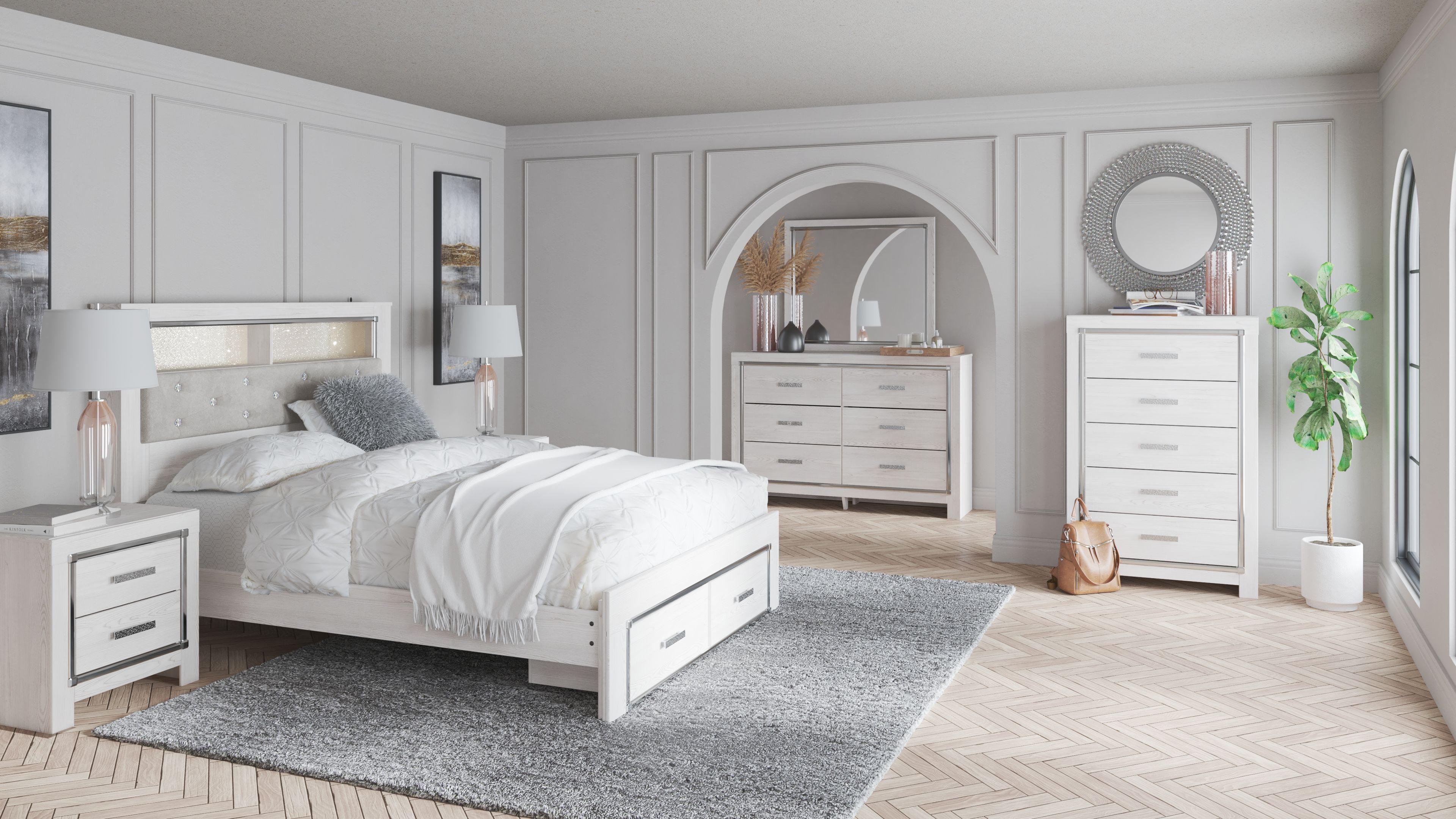King · 6 Pc · Dresser, Mirror, King Bed