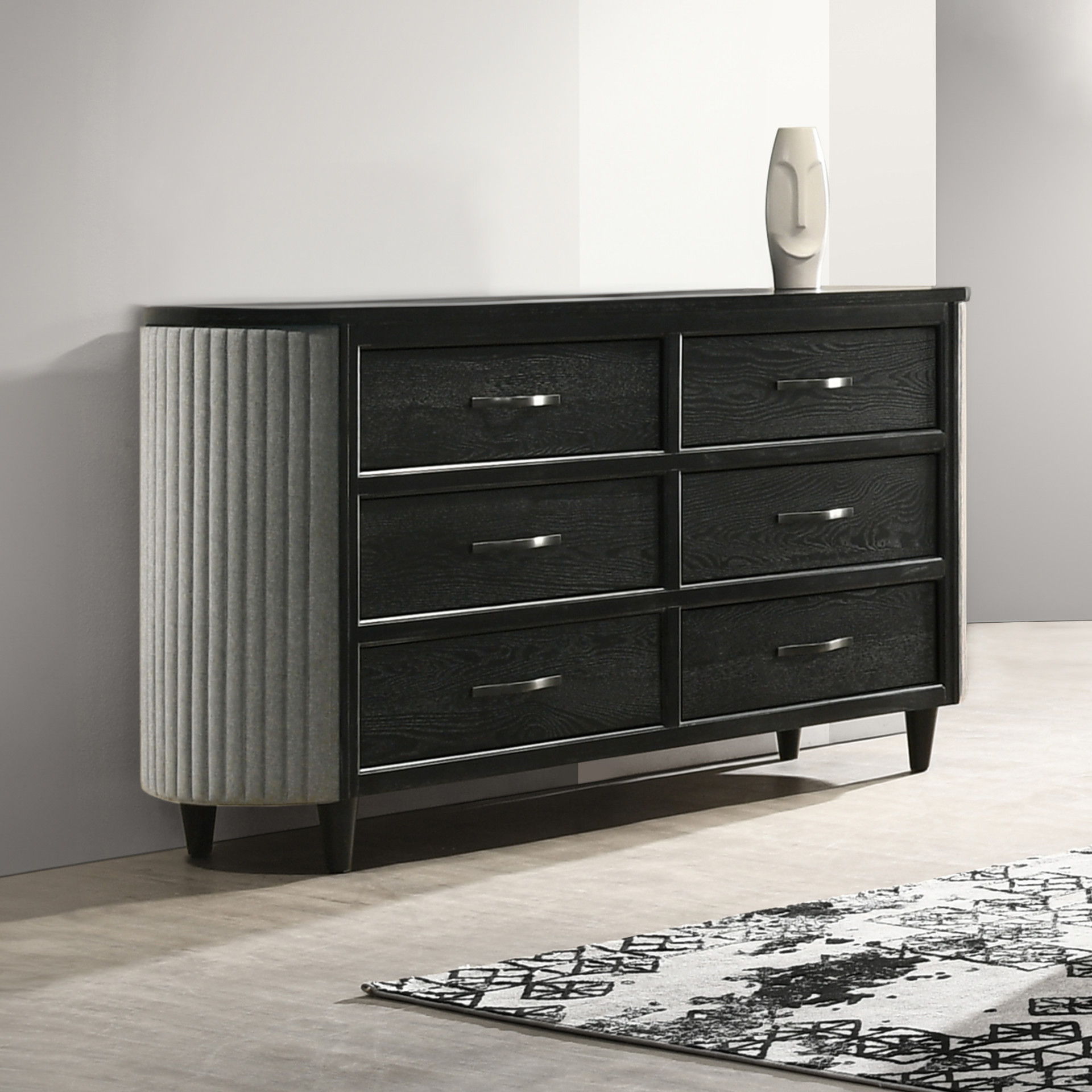 Skyline - 6 Drawer Dresser - Onyx, black