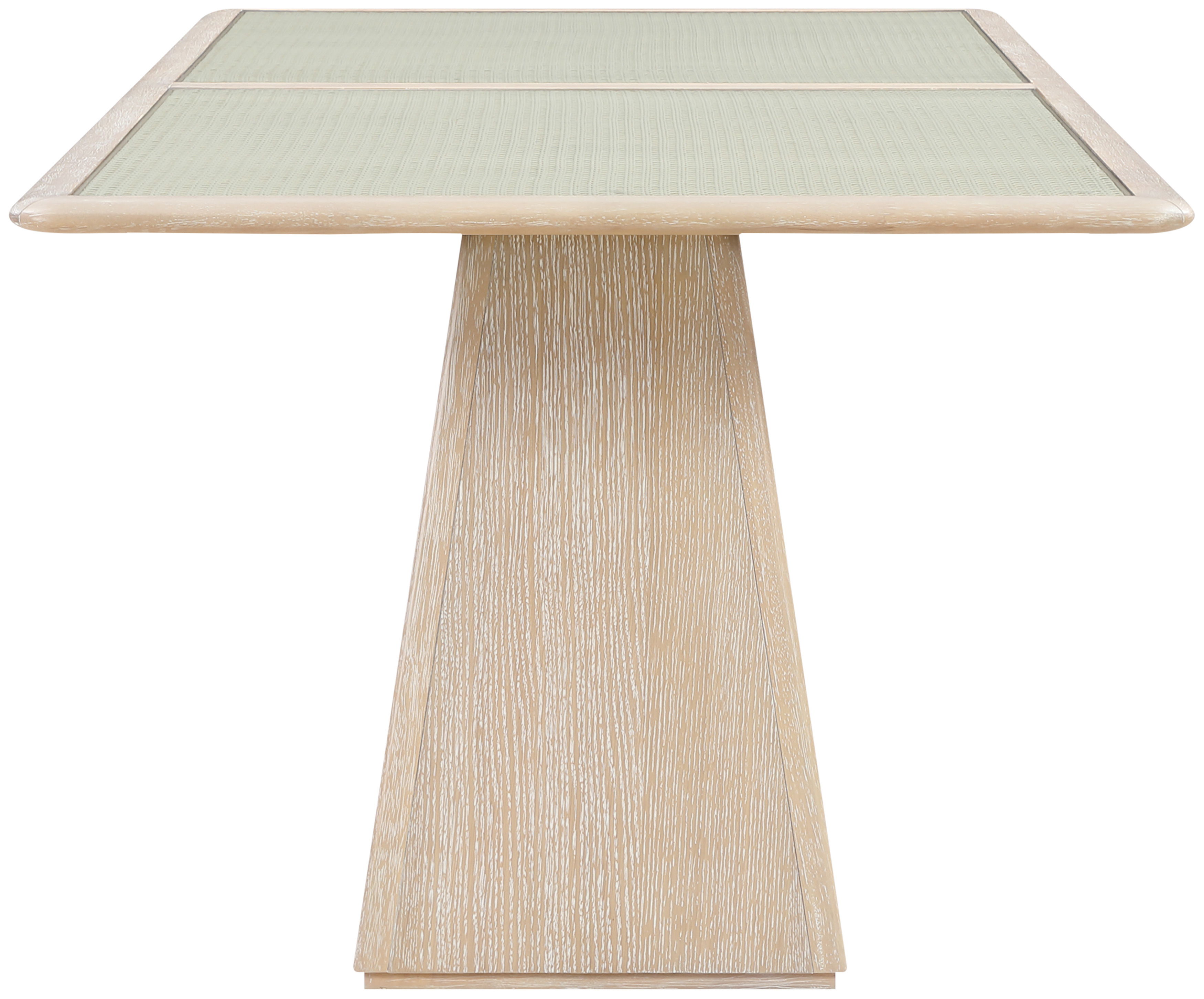 Atrium - 78" Glass Top And Wood Base Dining Table - Natural