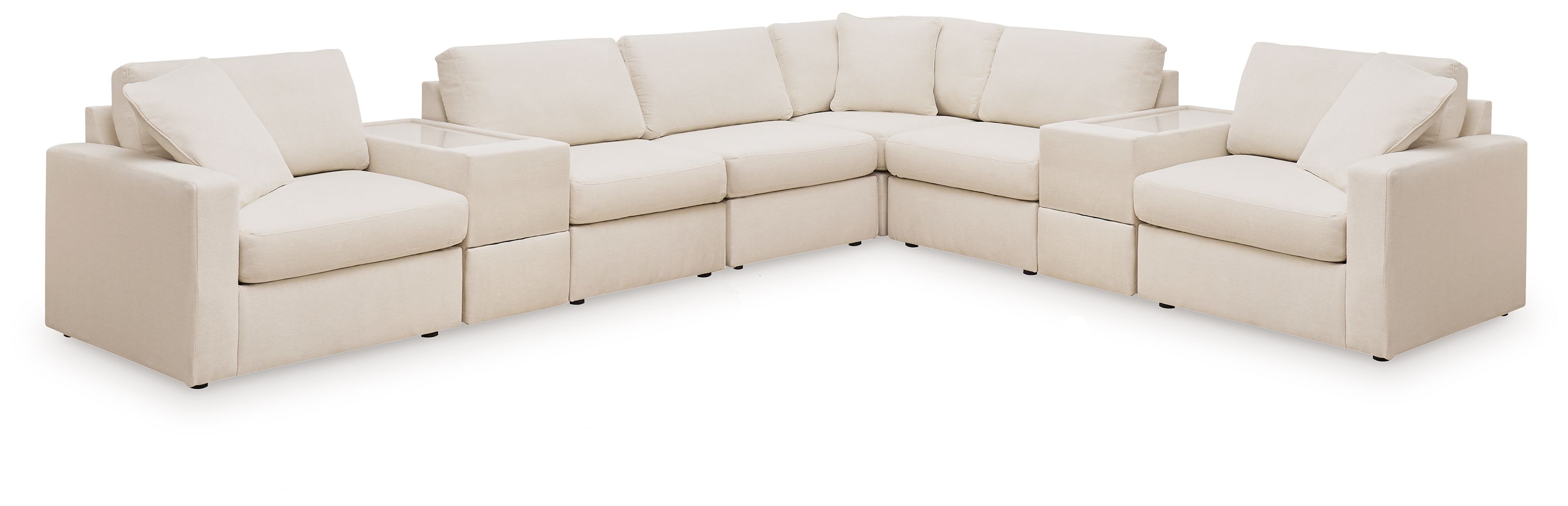 8 Pc · Sectional With 2 Storage Consoles