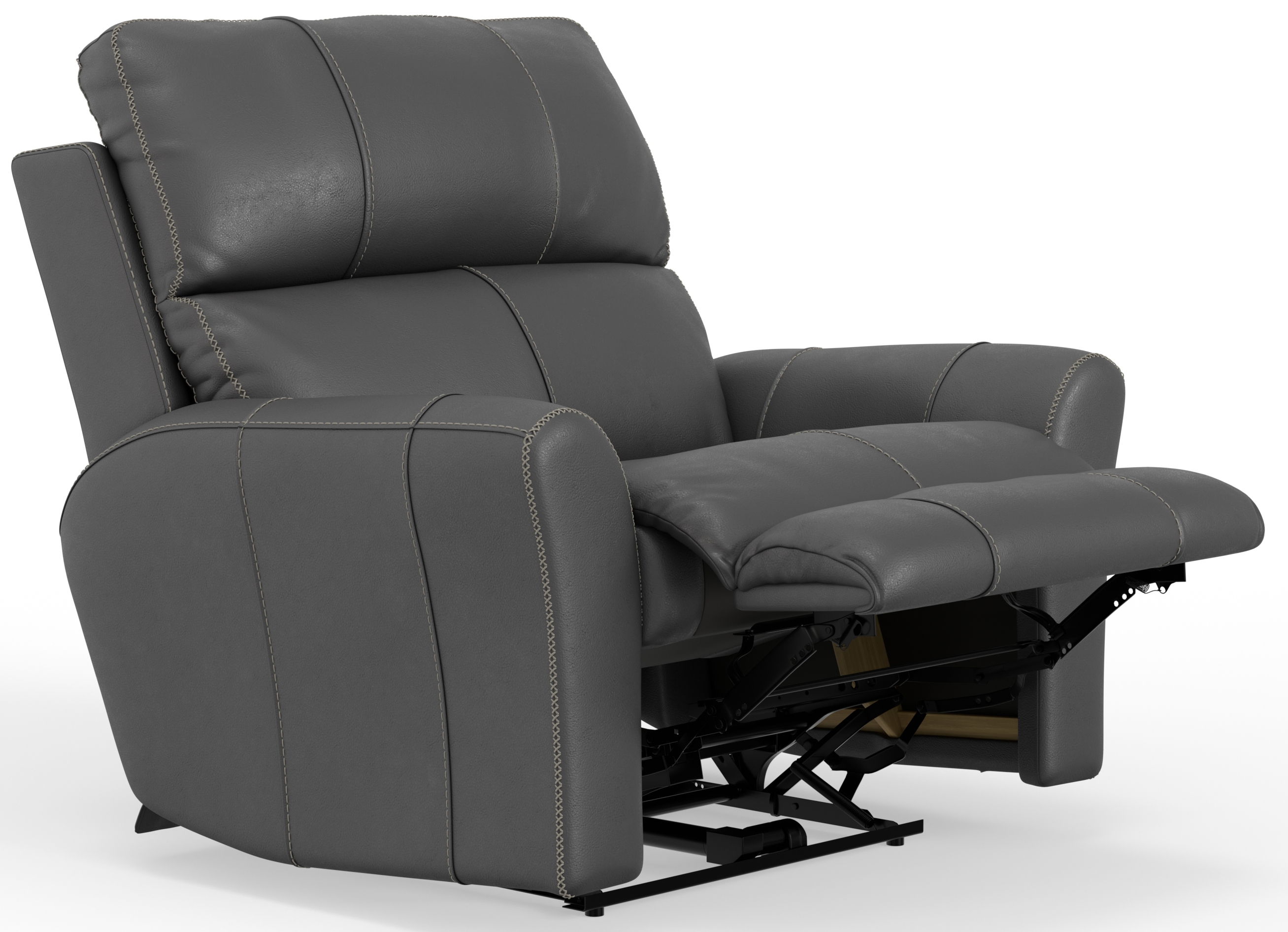 Fredda - Italian Leather Match Power Zero Gravity Recliner With Power Adjustable Headrest - Anthracite