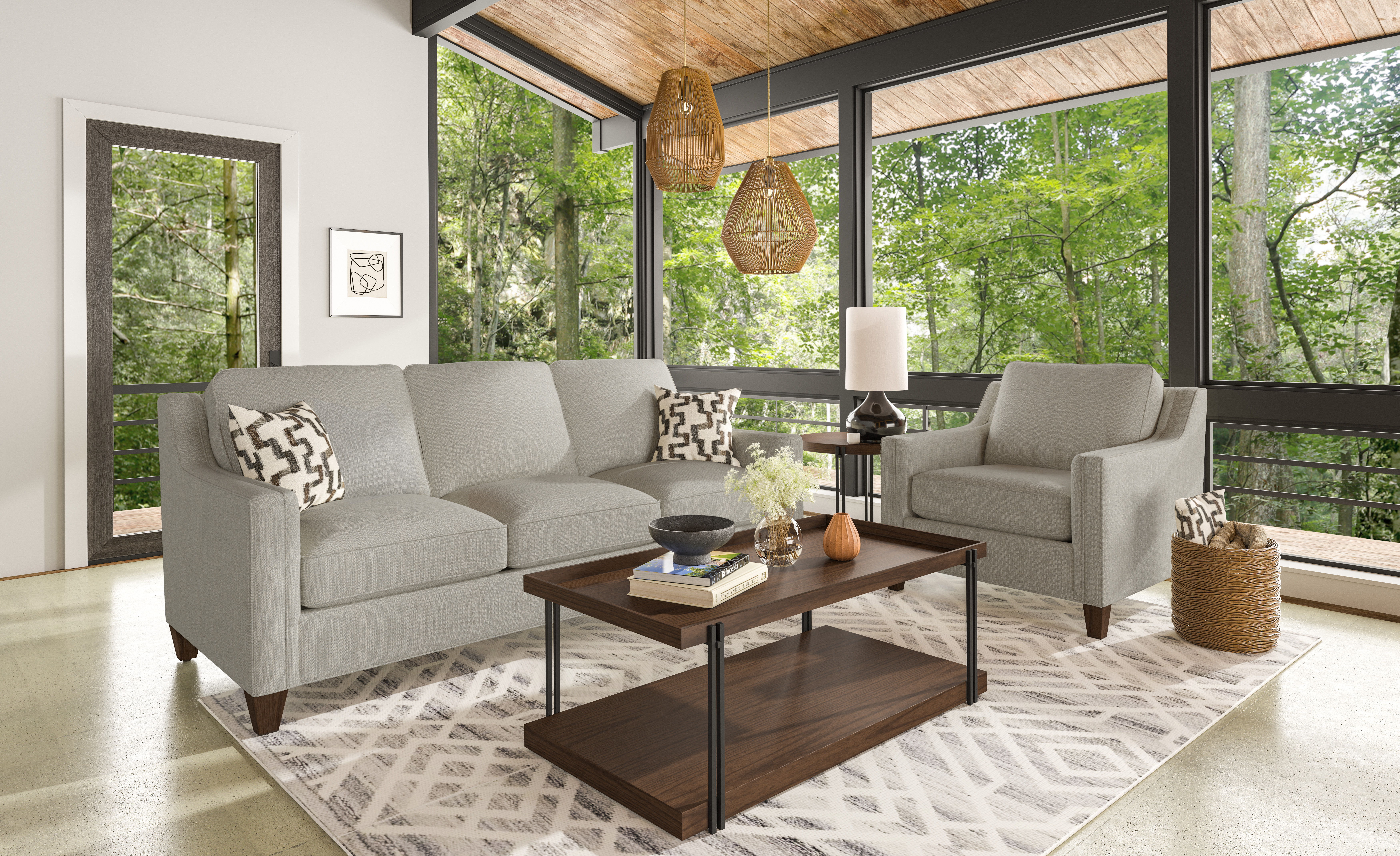 Finley - Fabric Sofa, beige, view 7