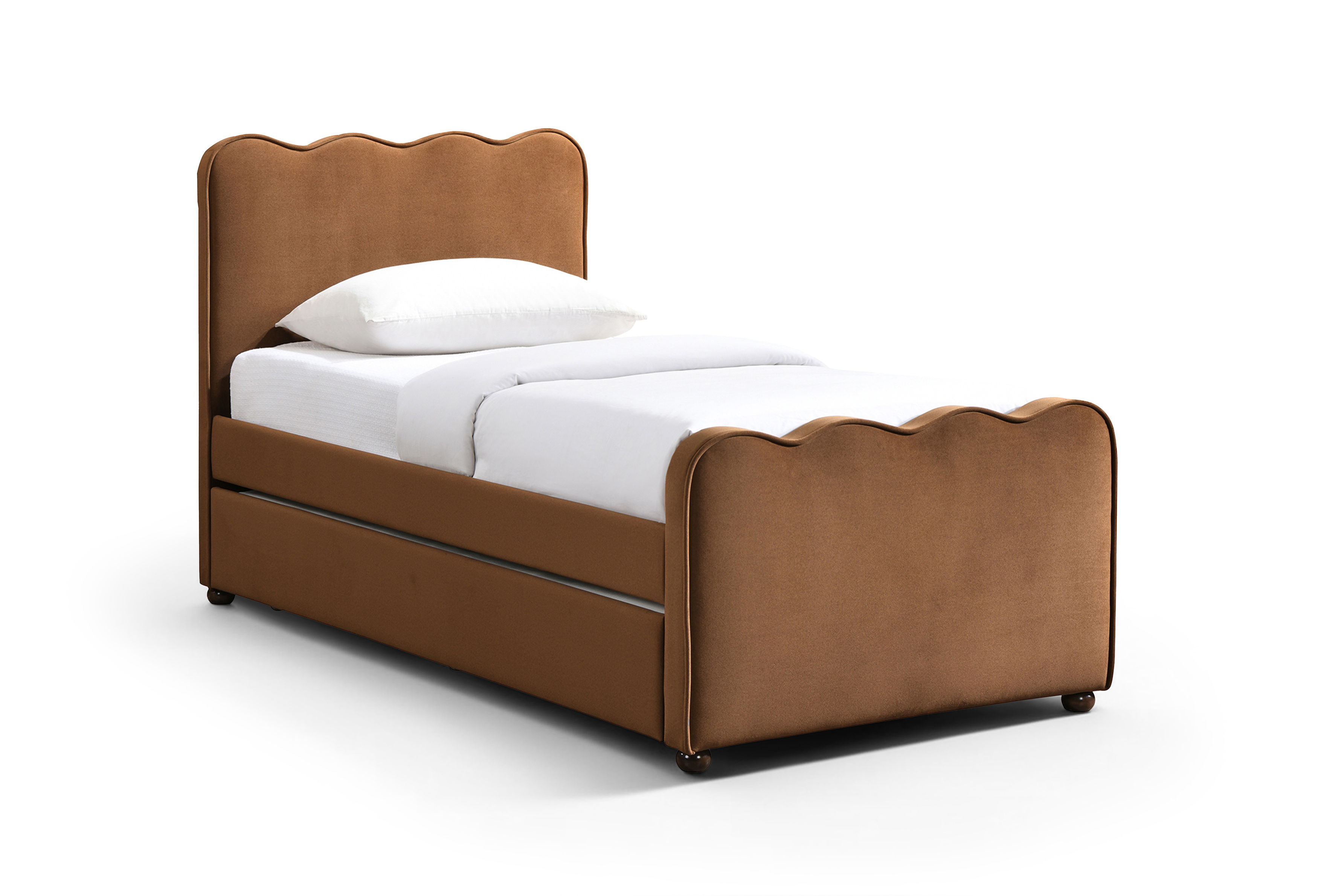 Gatsby - Upholstered Twin Trundle Bed - Saddle