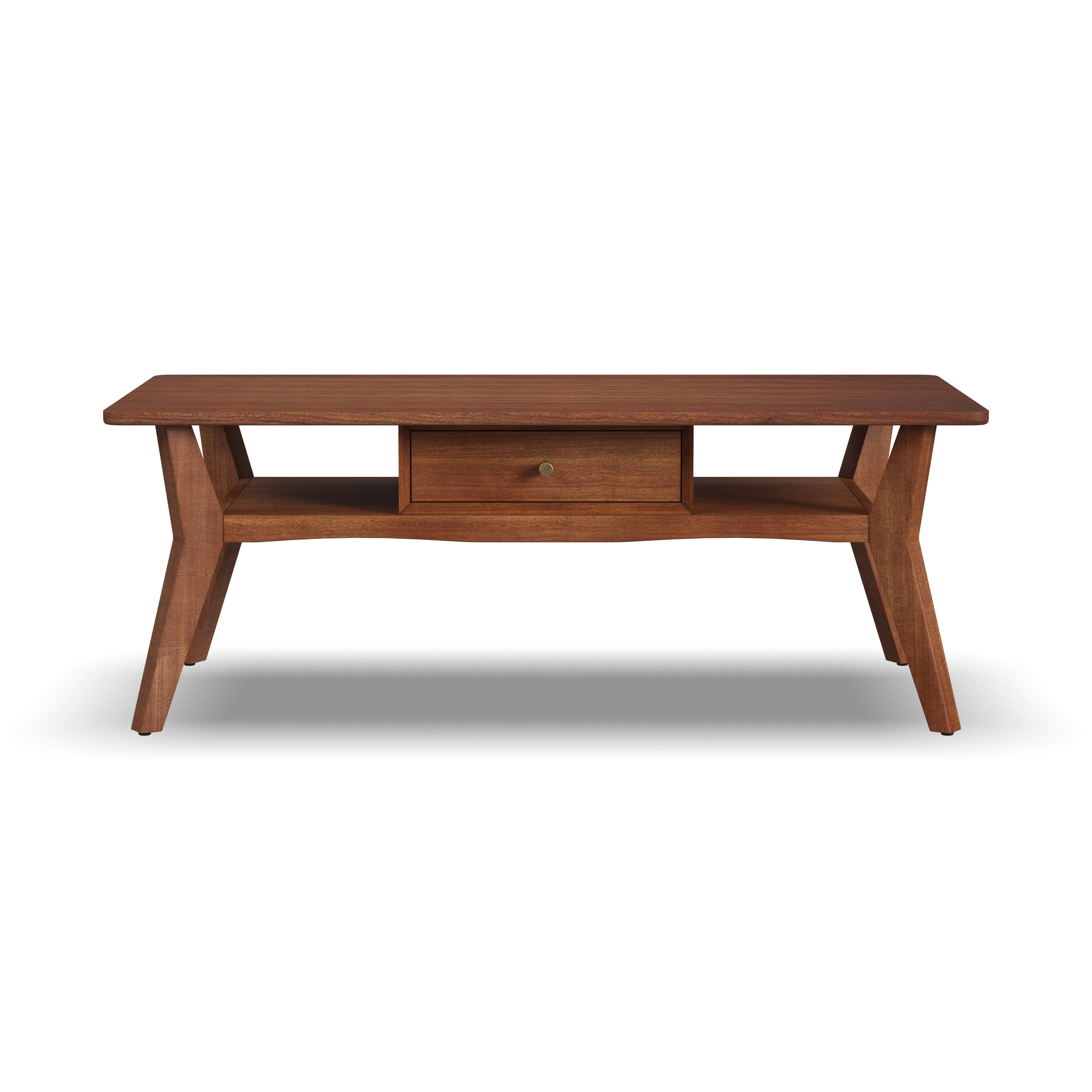 Ludwig - Occasional Rectangular Coffee Table With Drawer - Dark Brown, dark brown, view 2