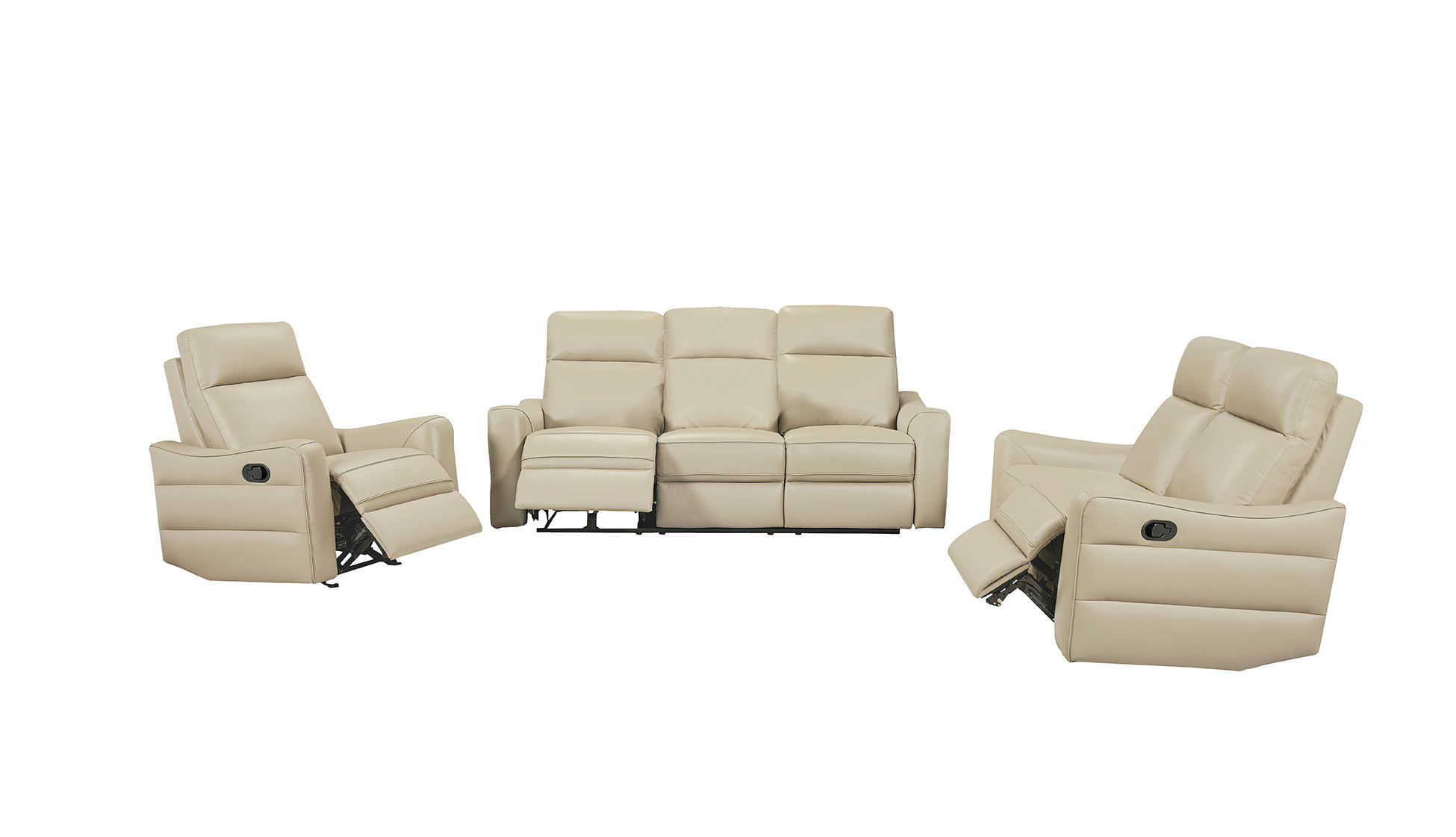 3517 - Chair With Manual Recliner - Cream