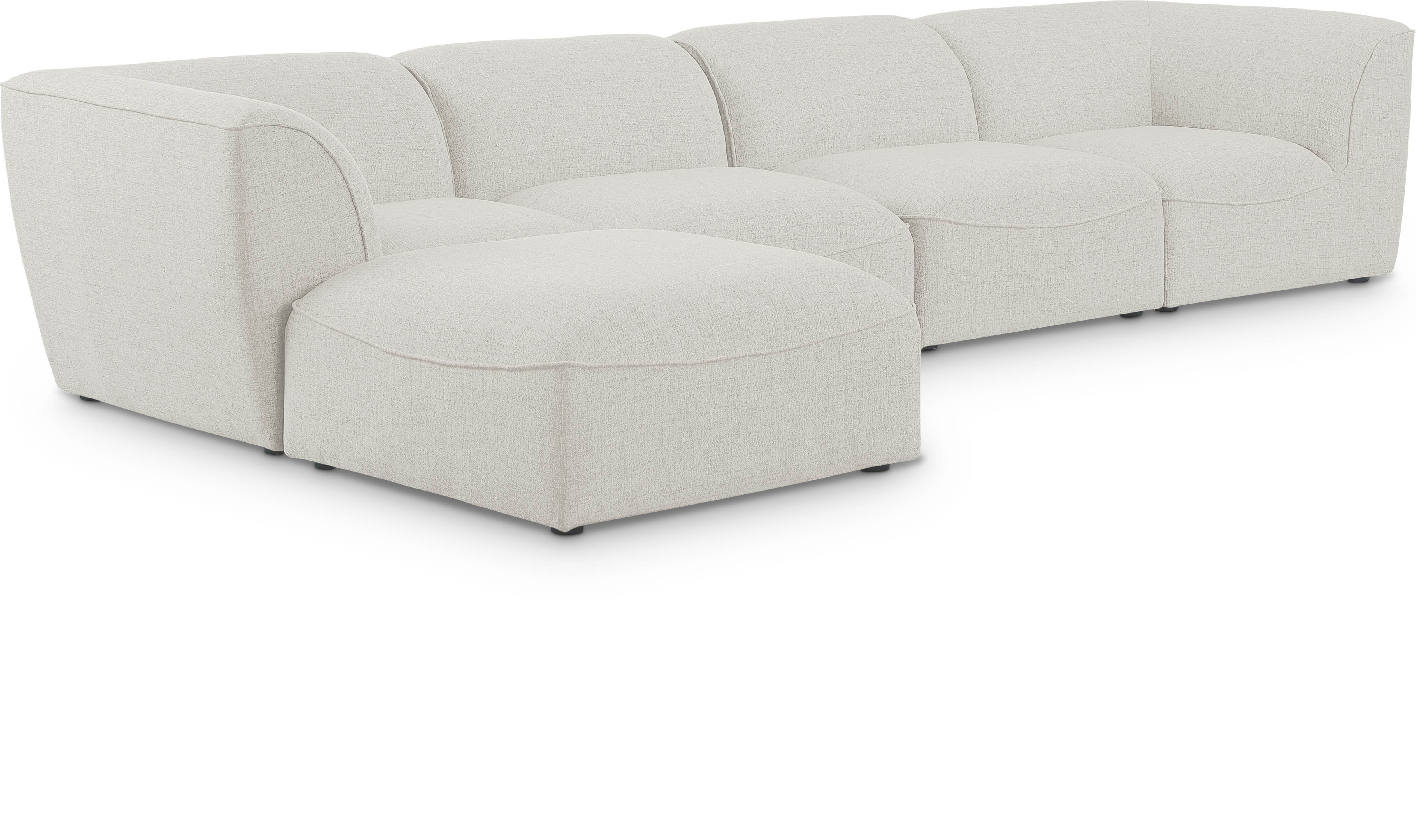 Miramar - 5 Piece Modular Sectional With Chaise - Cream
