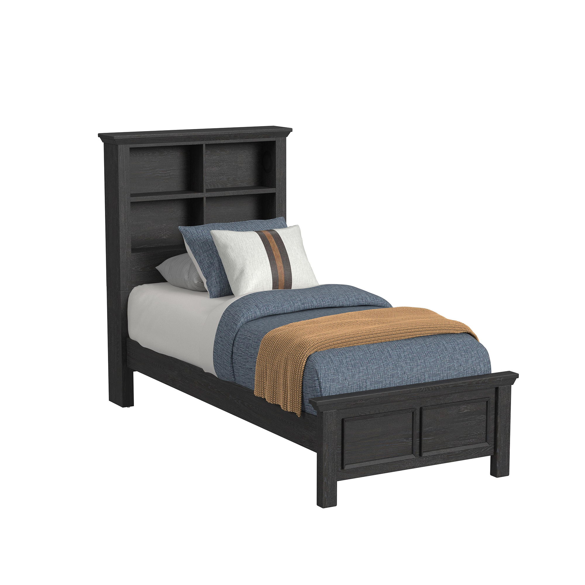 Hampton Kids - Twin Bookcase Bed - Charcoal