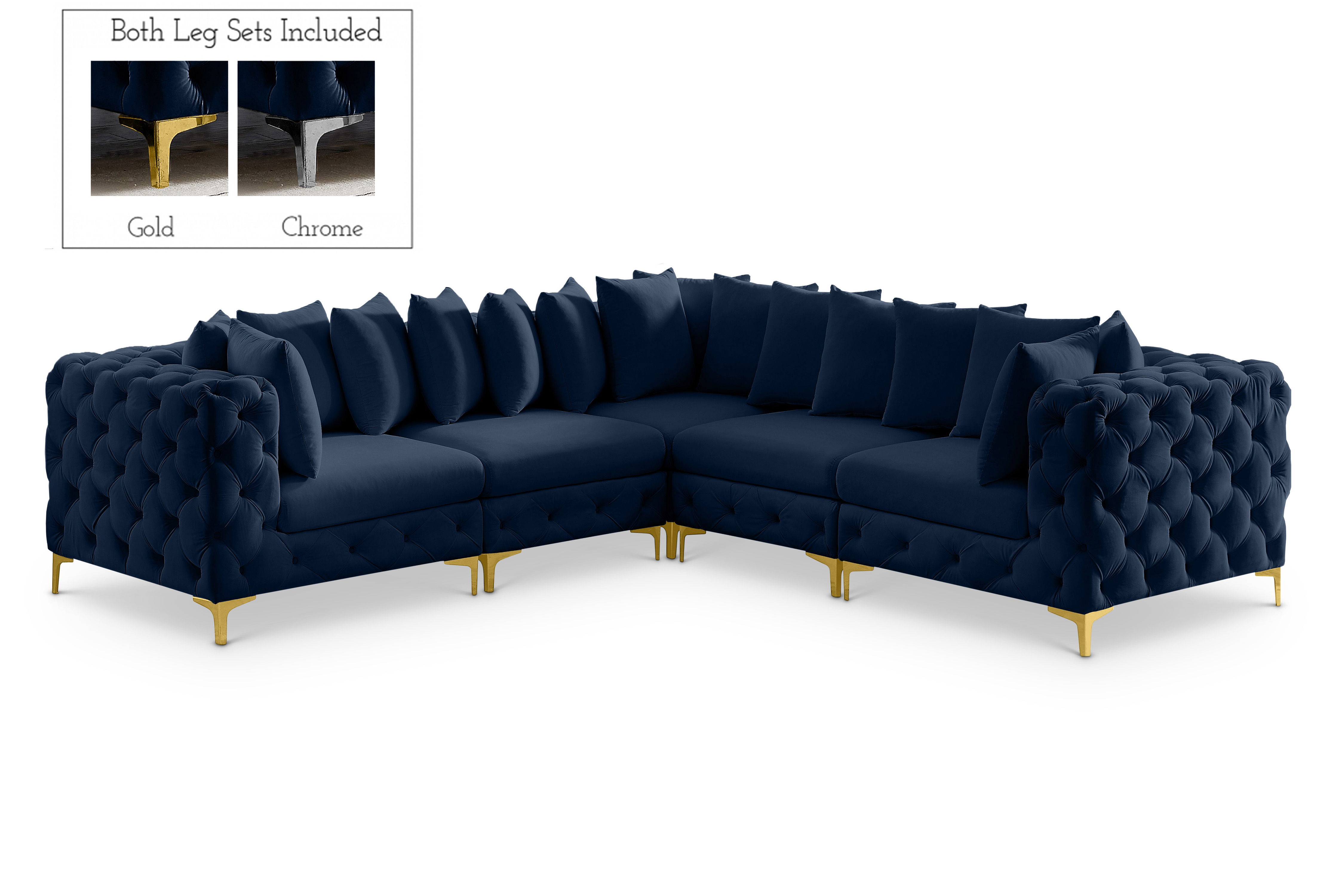 Tremblay - 5 Piece Modular Corner Sectional - Navy
