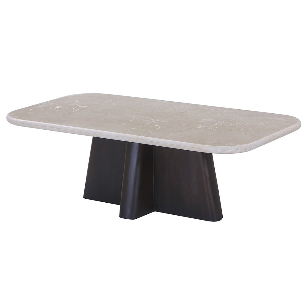Jacory - Coffee Table With Bottocino Marble Top - Espresso, dark brown, view 2